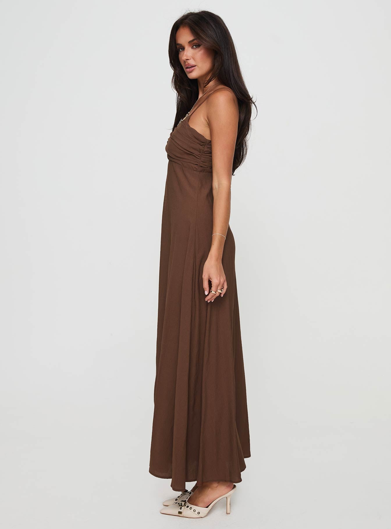 Neeka Maxi Dress Brown-Oh Mollys