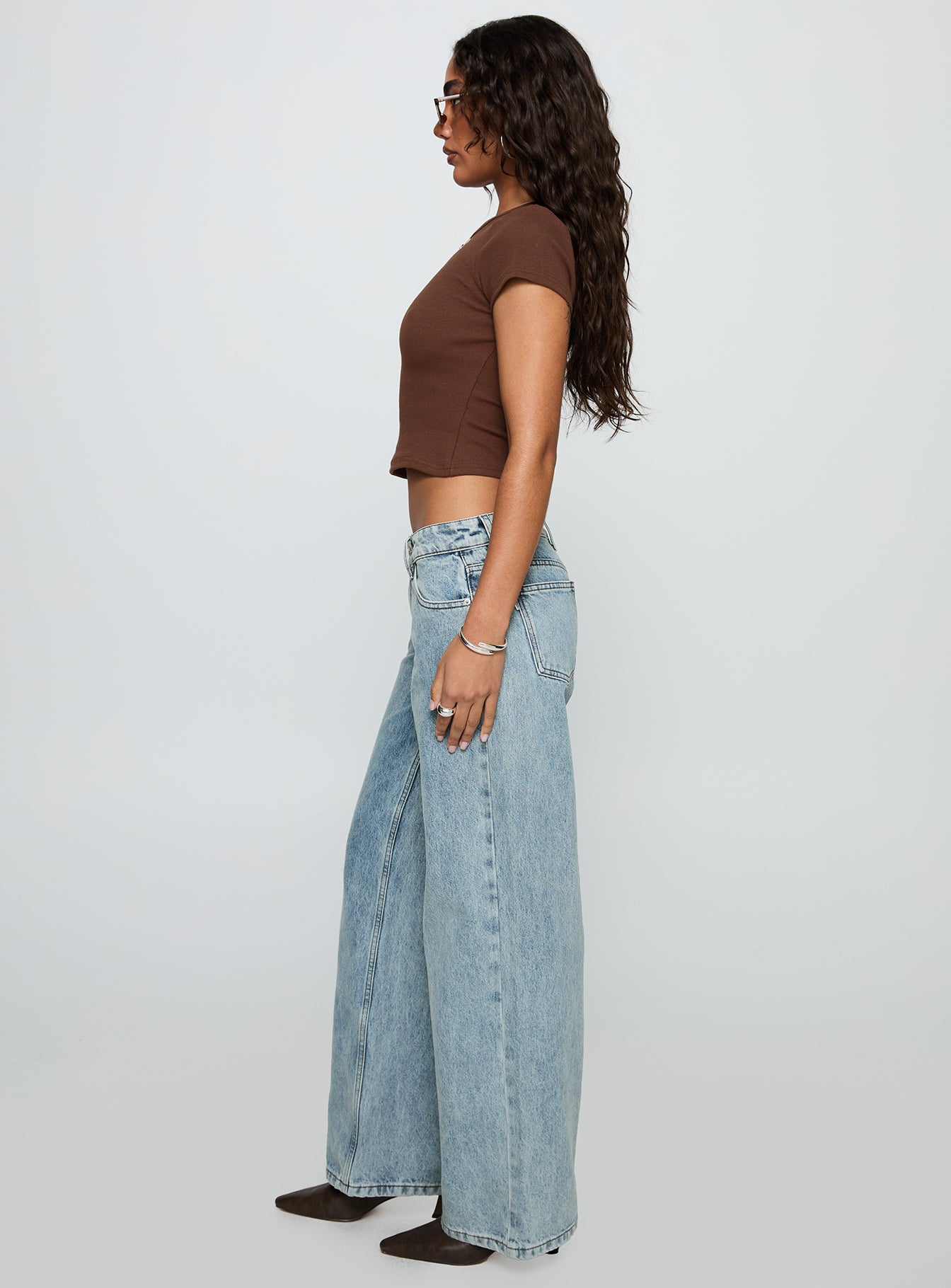 Ellanor Low Rise Slouch Denim Jean Light Blue-Oh Mollys