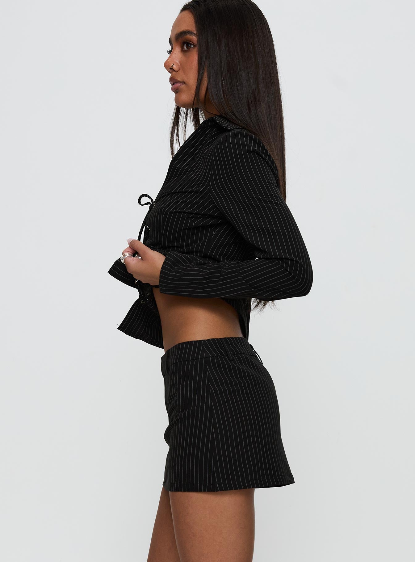 Feminique Skort Black Stripe-Oh Mollys
