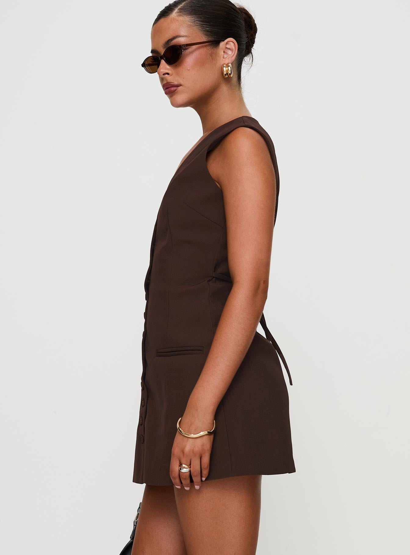 Laire Mini Dress Chocolate-Oh Mollys