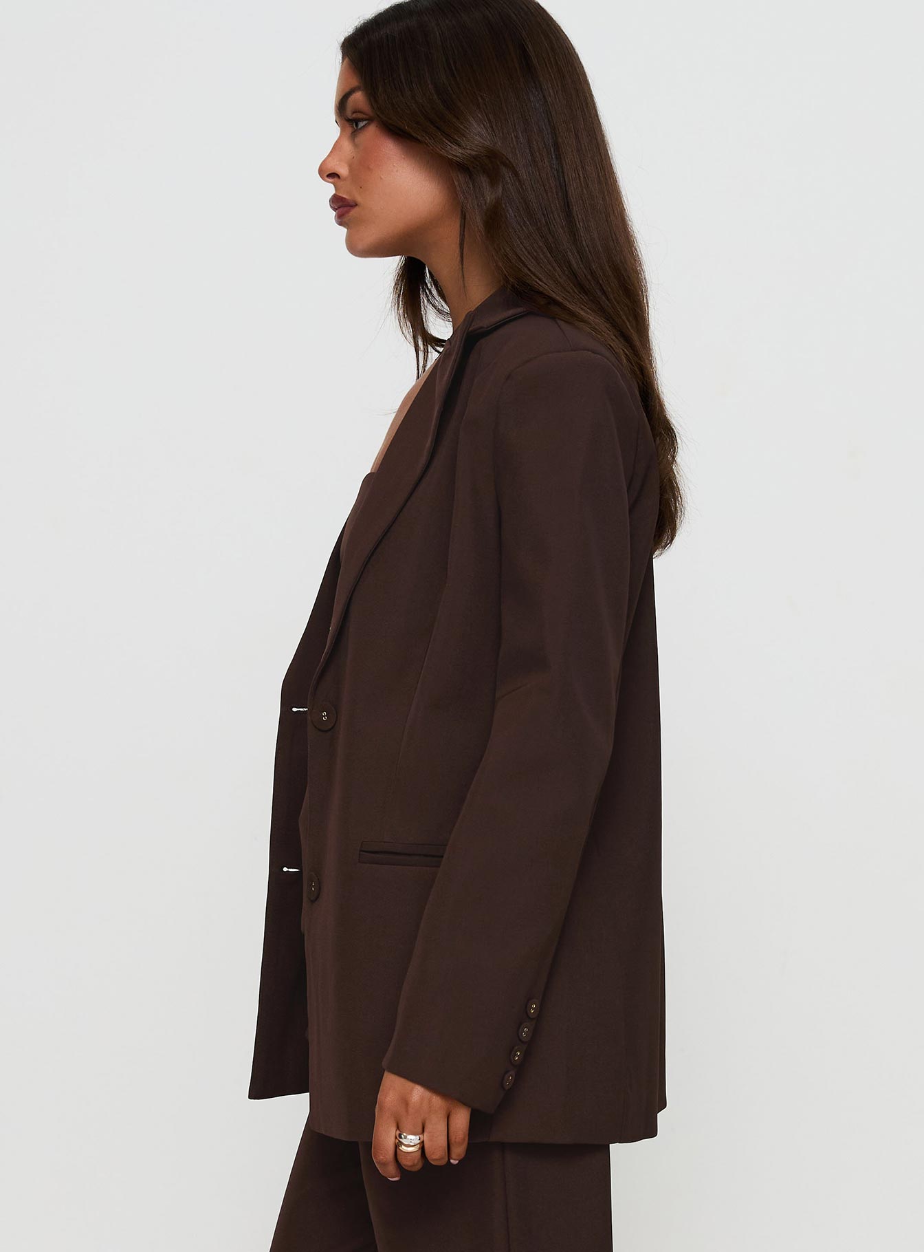 Crowd Pleaser Oversized Blazer Chocolate-Oh Mollys