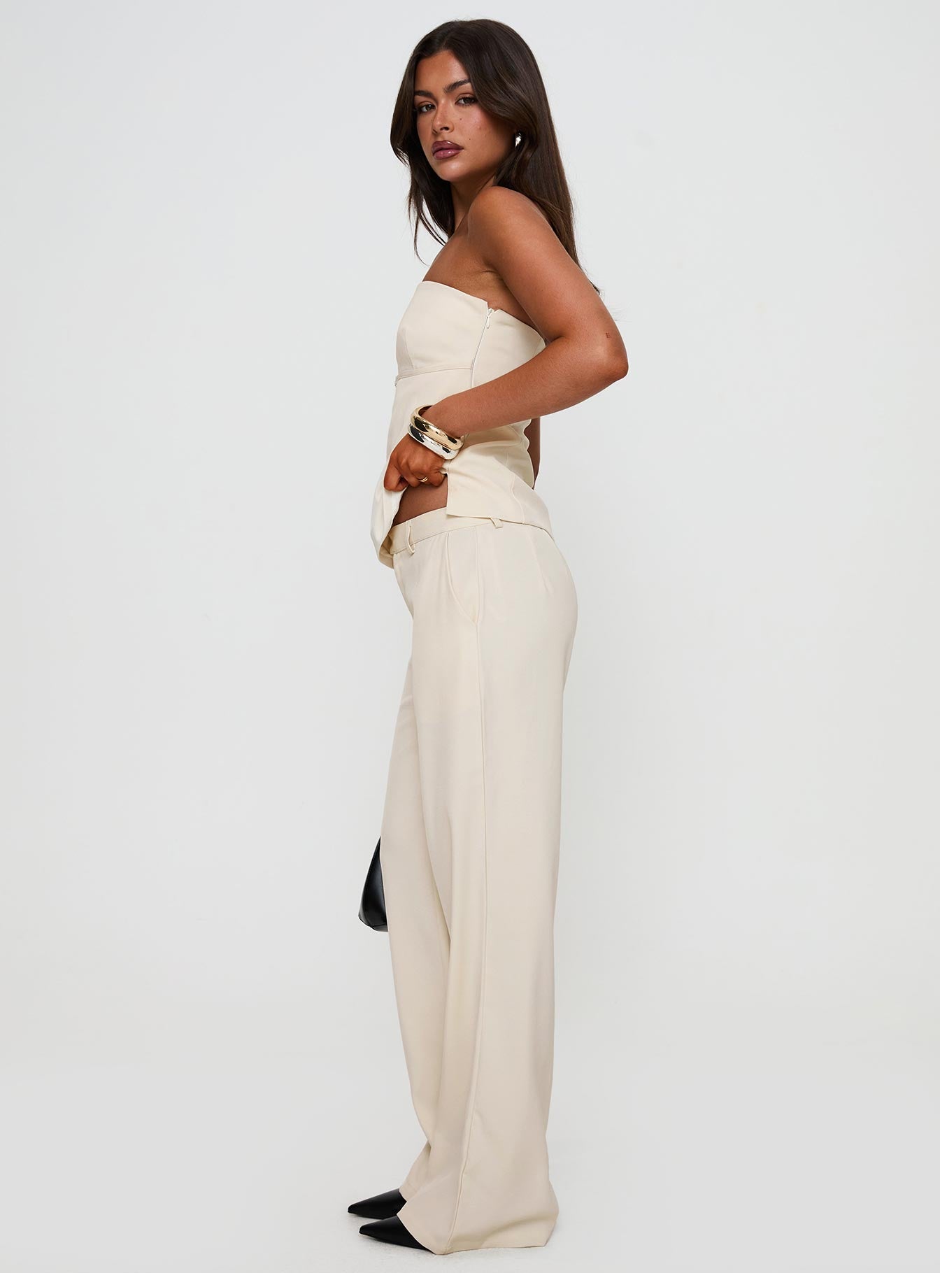 Irresistible Wide Leg Pant Cream-Oh Mollys