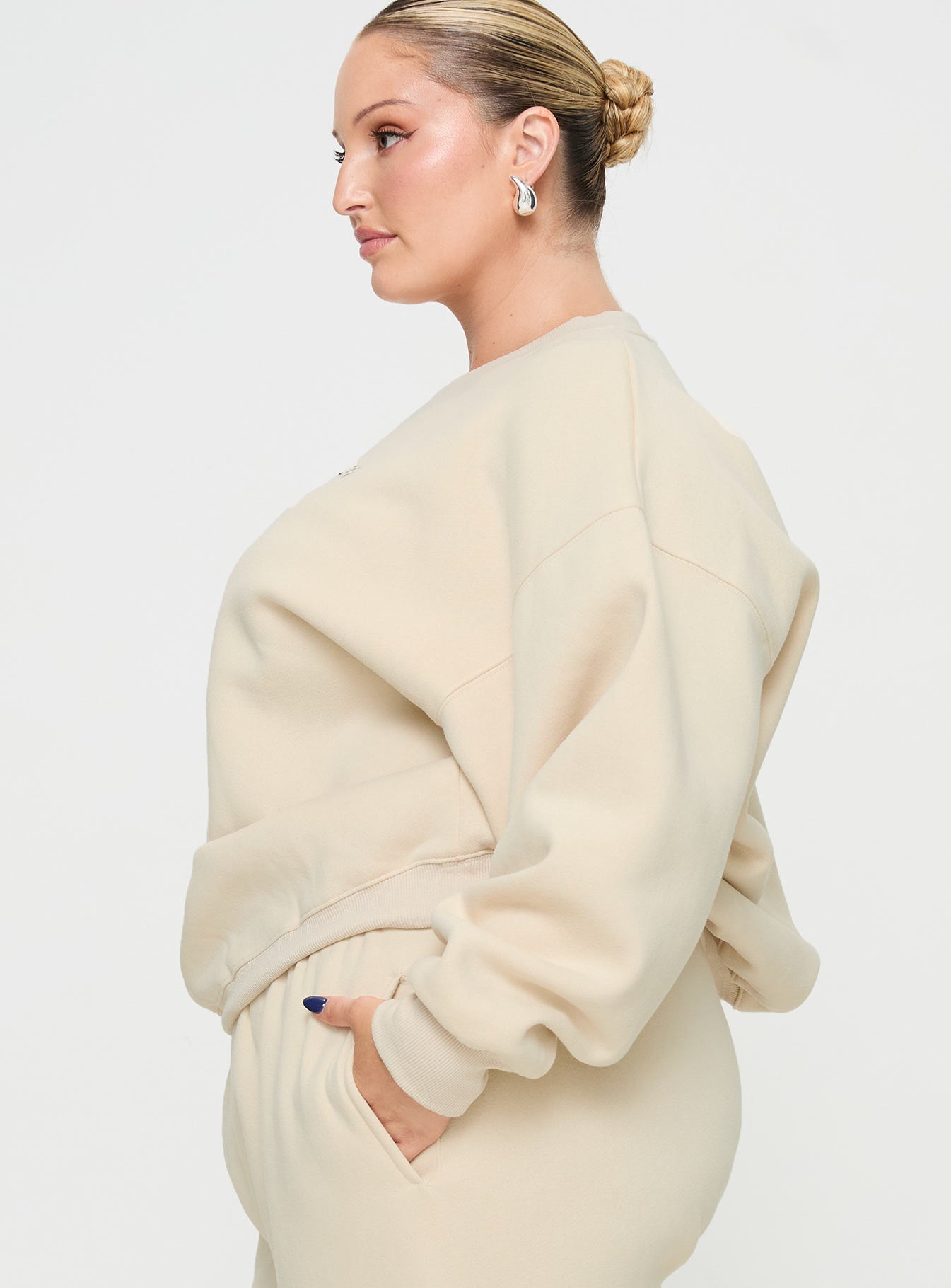 Oh Mollys Crew Neck Sweatshirt Block / Cursive Text Stone Curve-Oh Mollys