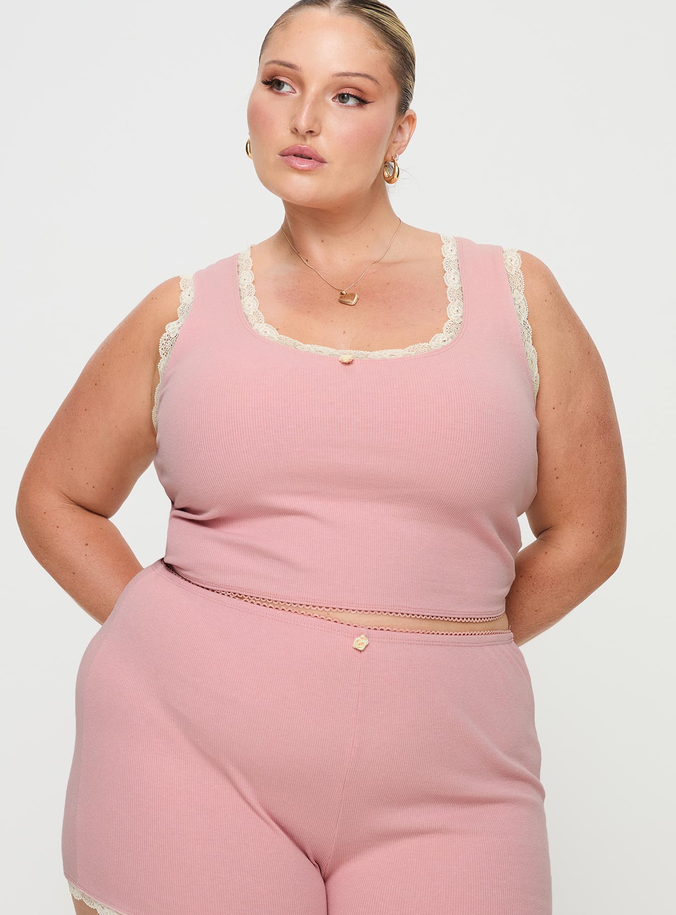 Morning Tea Sleep Set Pink Curve-Oh Mollys