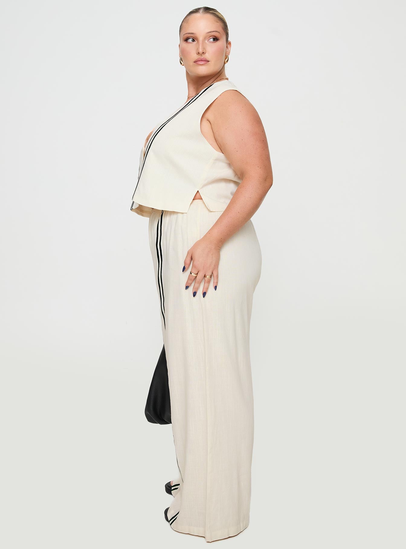 Heenny Vest Top White / Green Curve-Oh Mollys