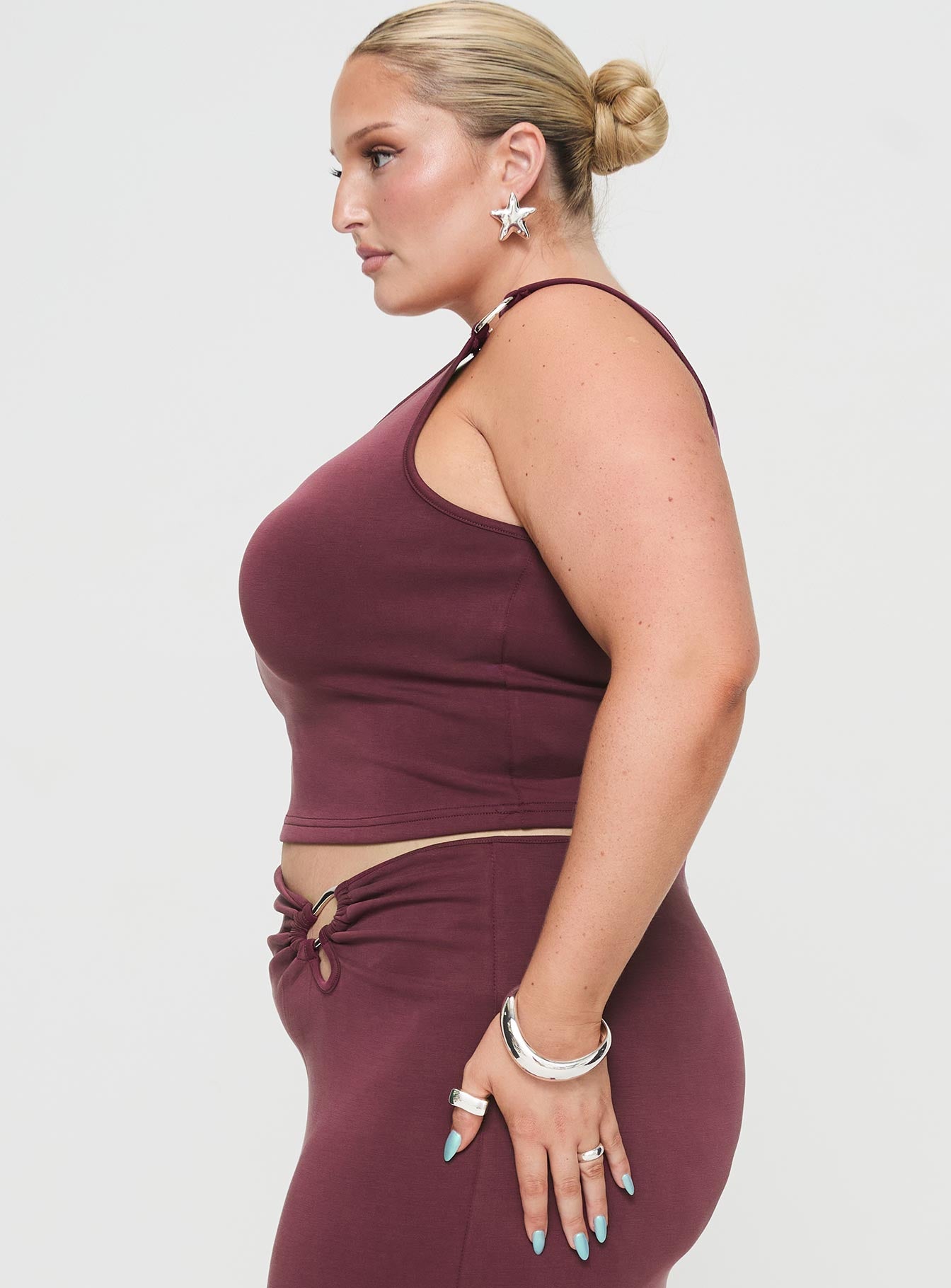 Rios One Shoulder Top Mauve Curve-Oh Mollys