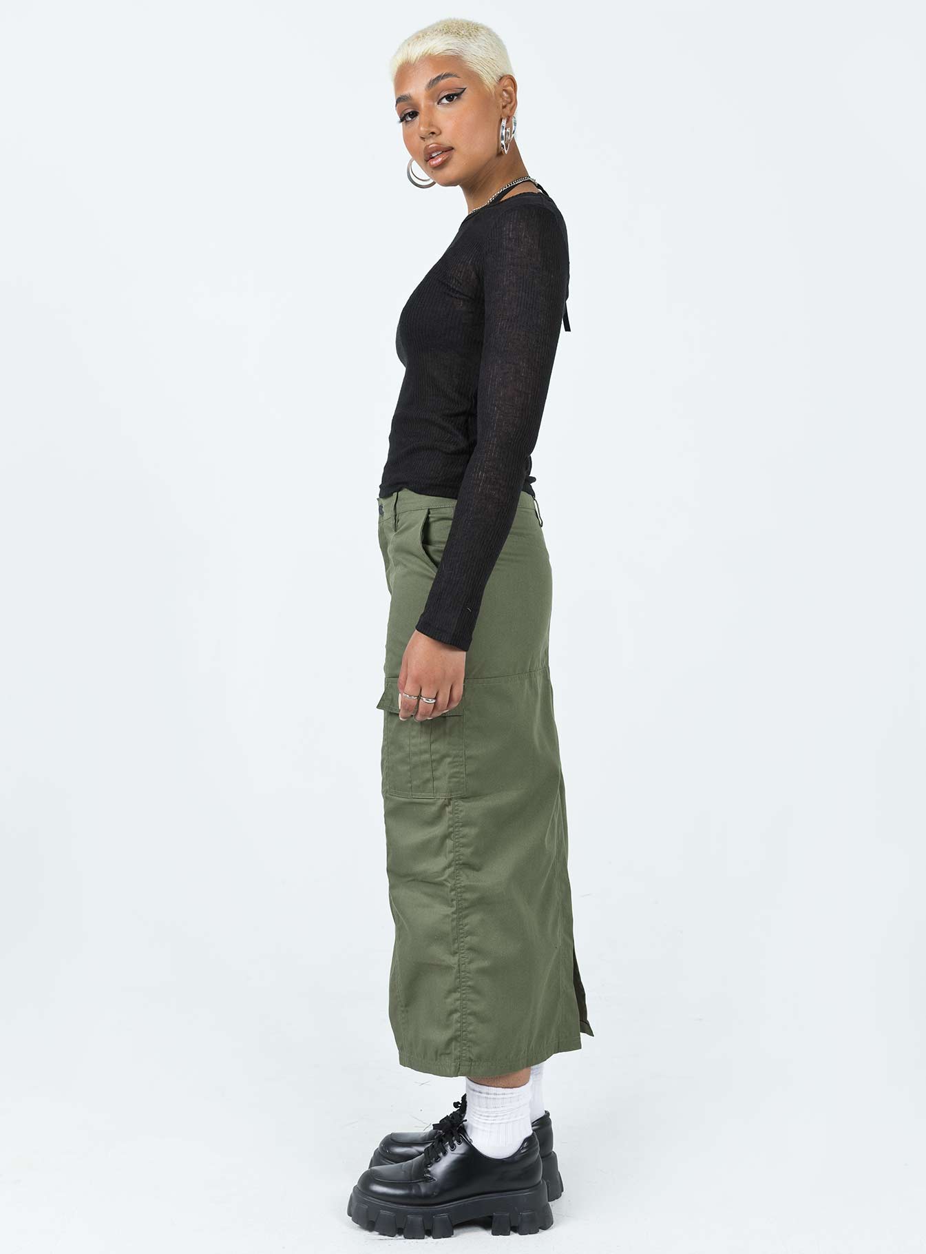 Motel Widya Skirt Dark Olive-Oh Mollys