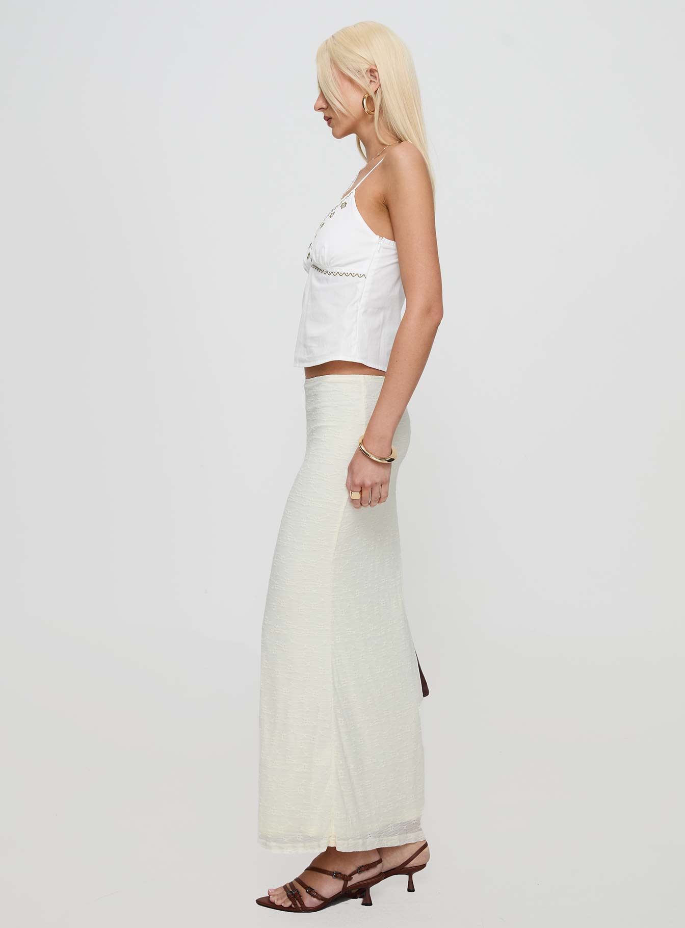 Love Like Yours Lace Maxi Skirt Cream-Oh Mollys