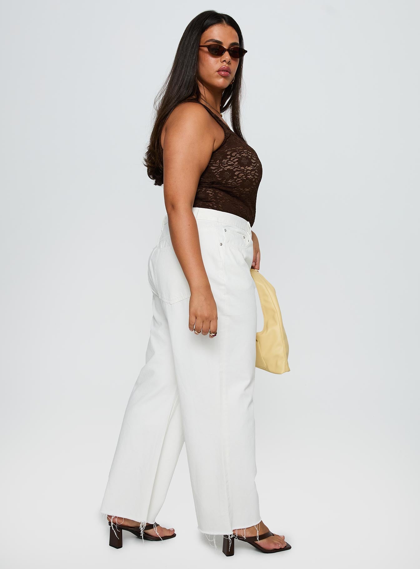 Fawcett High Rise Straight Leg Jeans White Curve-Oh Mollys