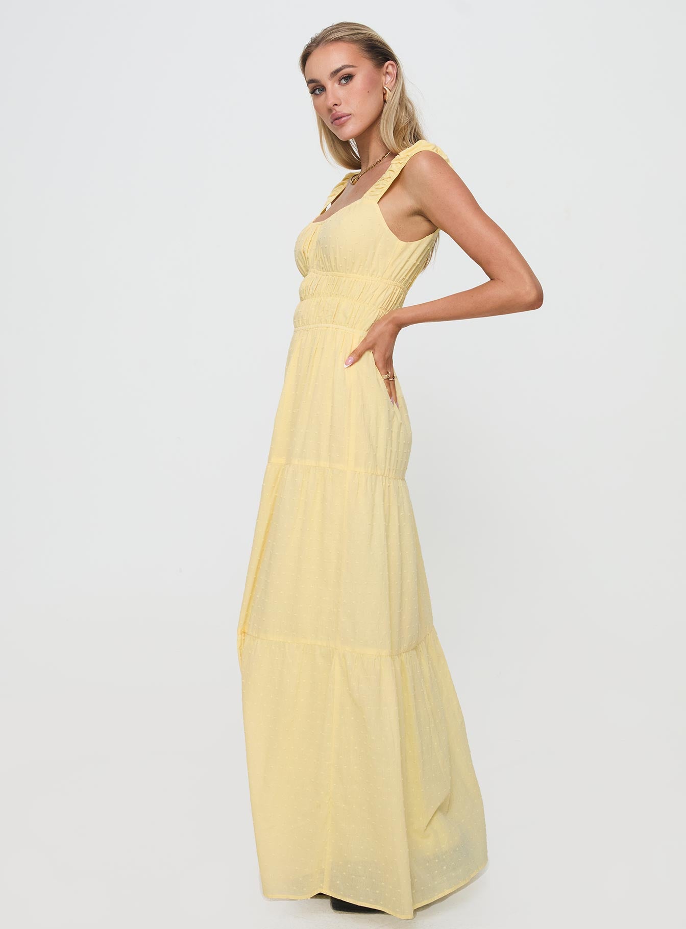 Skieler Maxi Dress Lemon-Oh Mollys