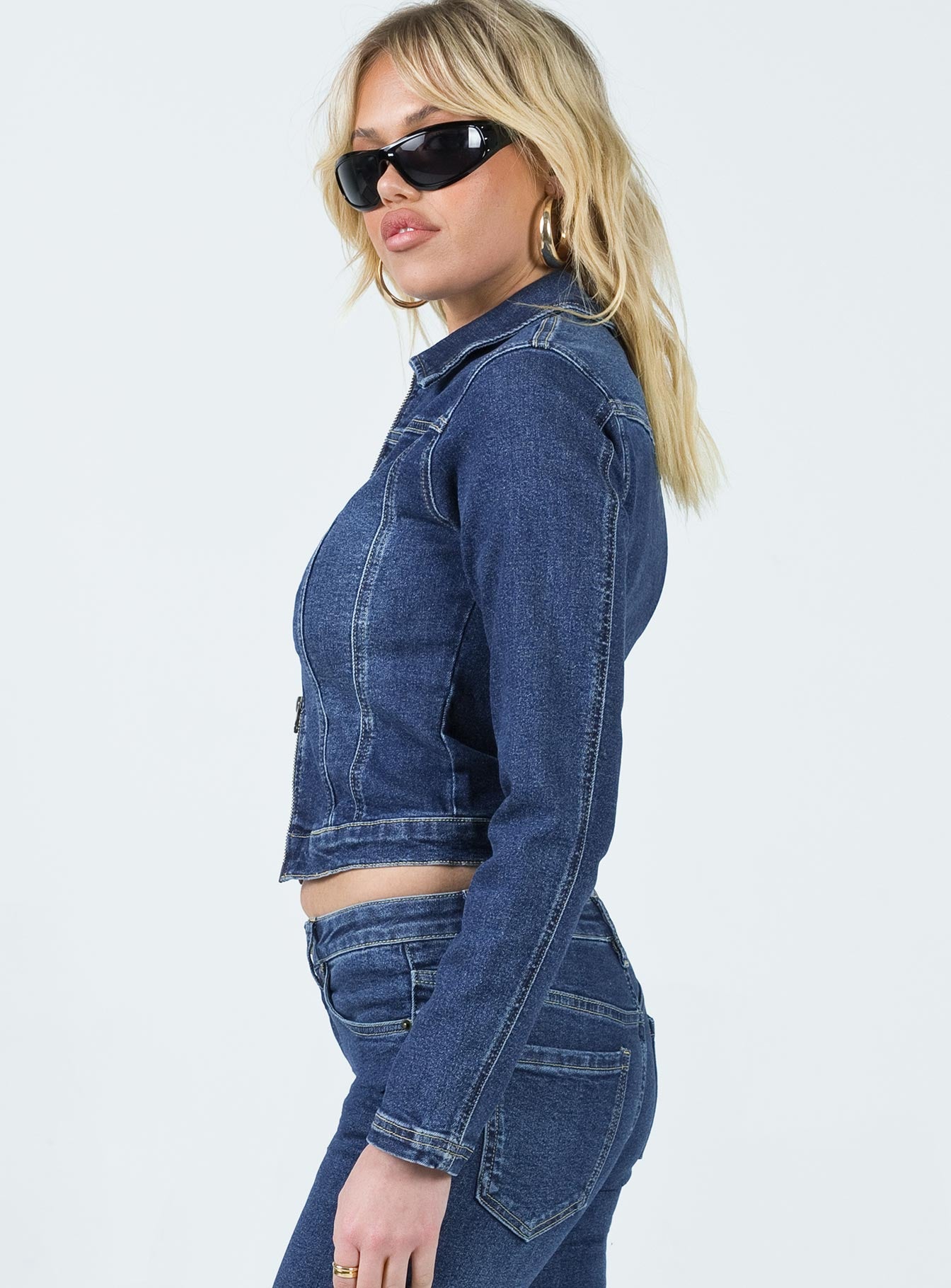 Korvi Denim Jacket Dark Blue-Oh Mollys