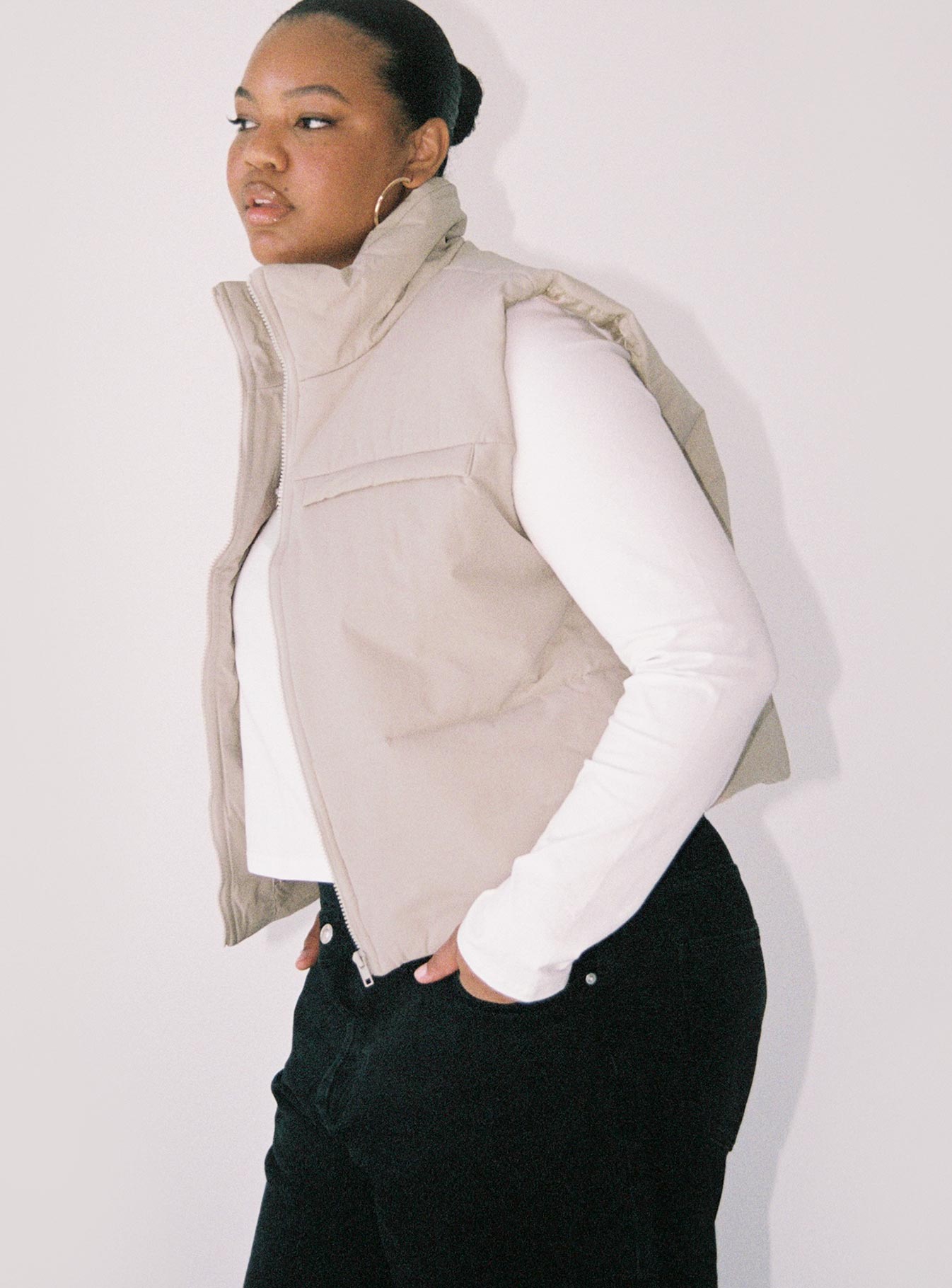 Kirby Puffer Vest Cream Curve-Oh Mollys