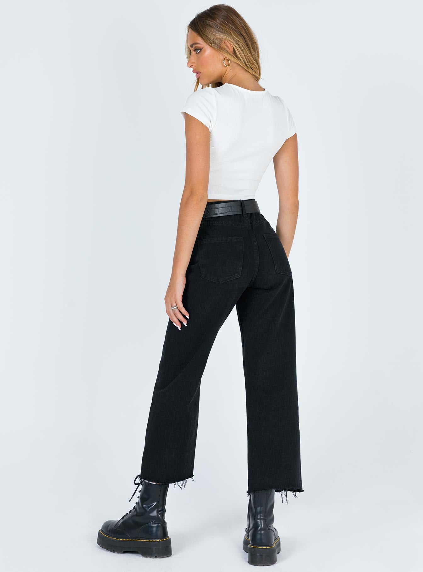 Ruby Cropped Jean Black Denim-Oh Mollys