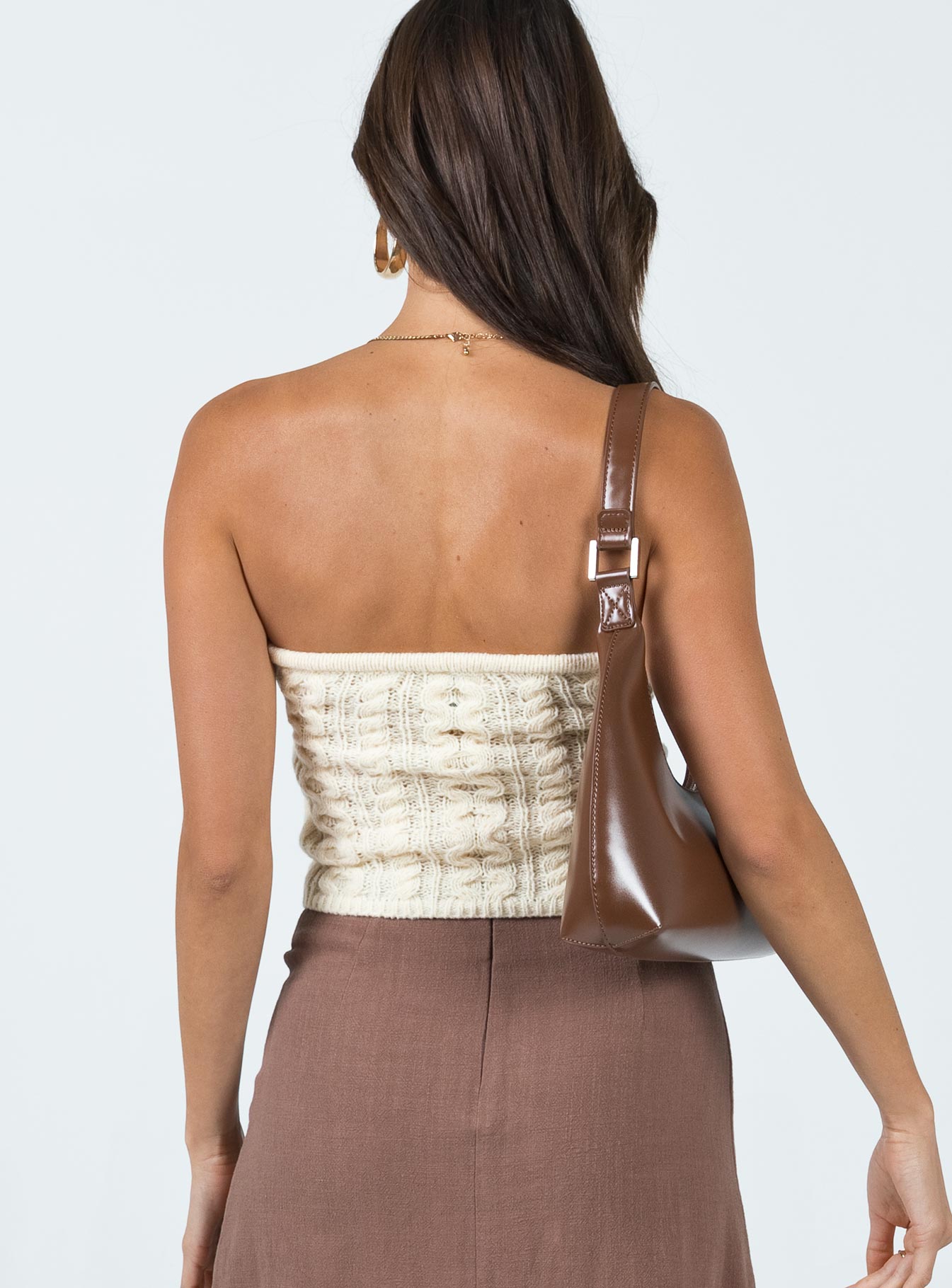 Chels Strapless Knit Top Cream-Oh Mollys