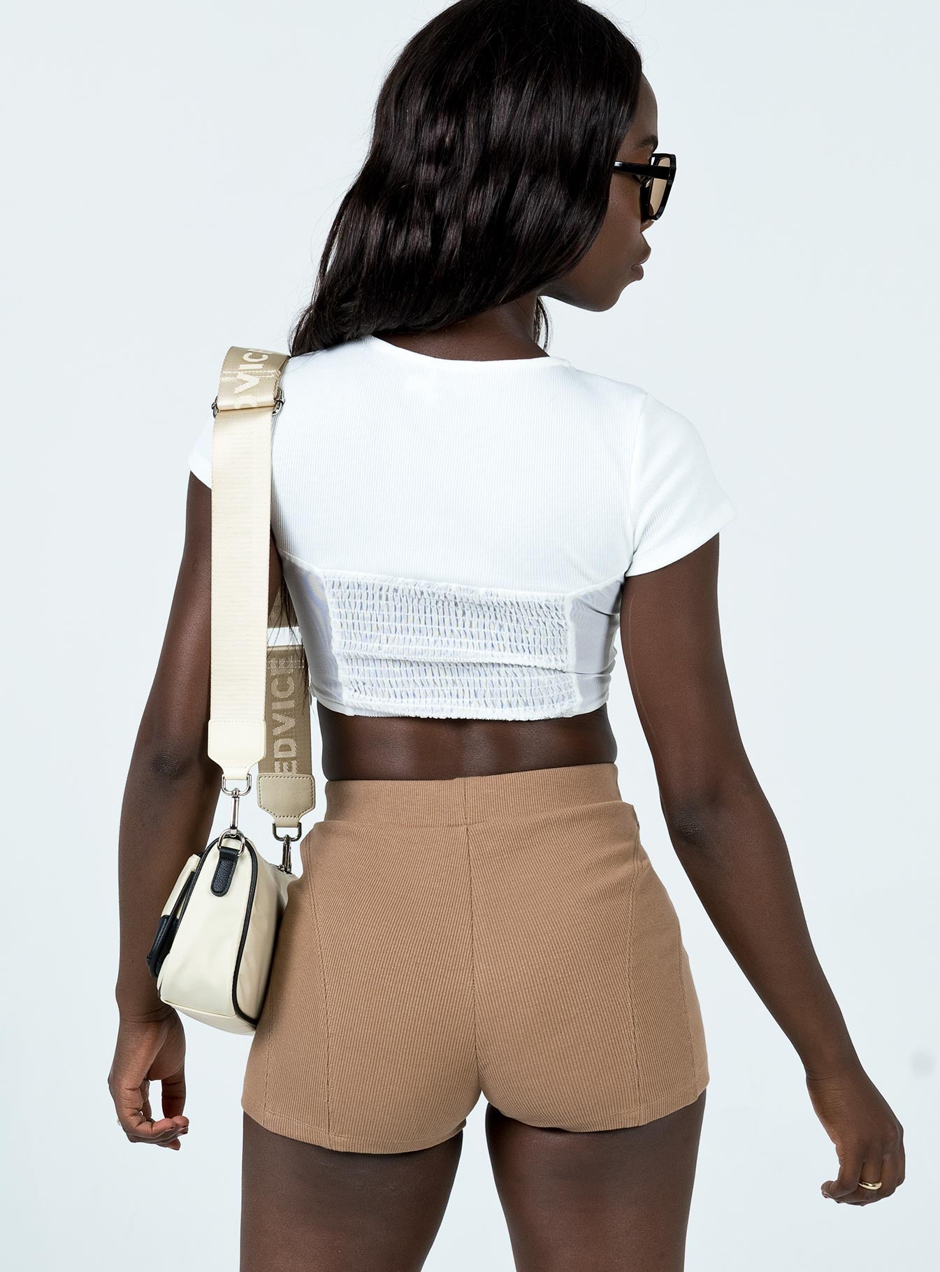 Kim Rib Bike Shorts Beige-Oh Mollys