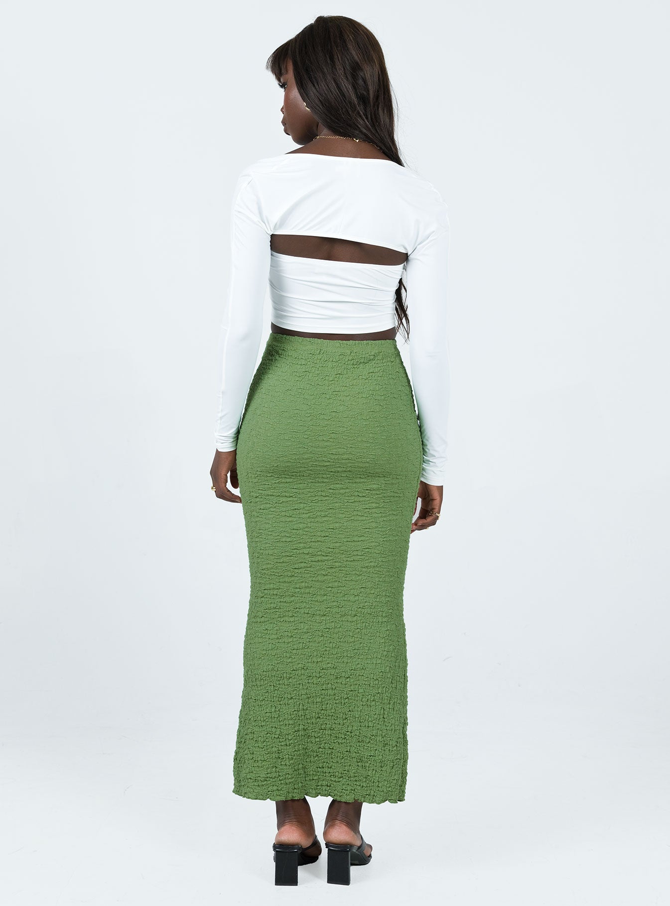 Rubes Midi Skirt Green-Oh Mollys