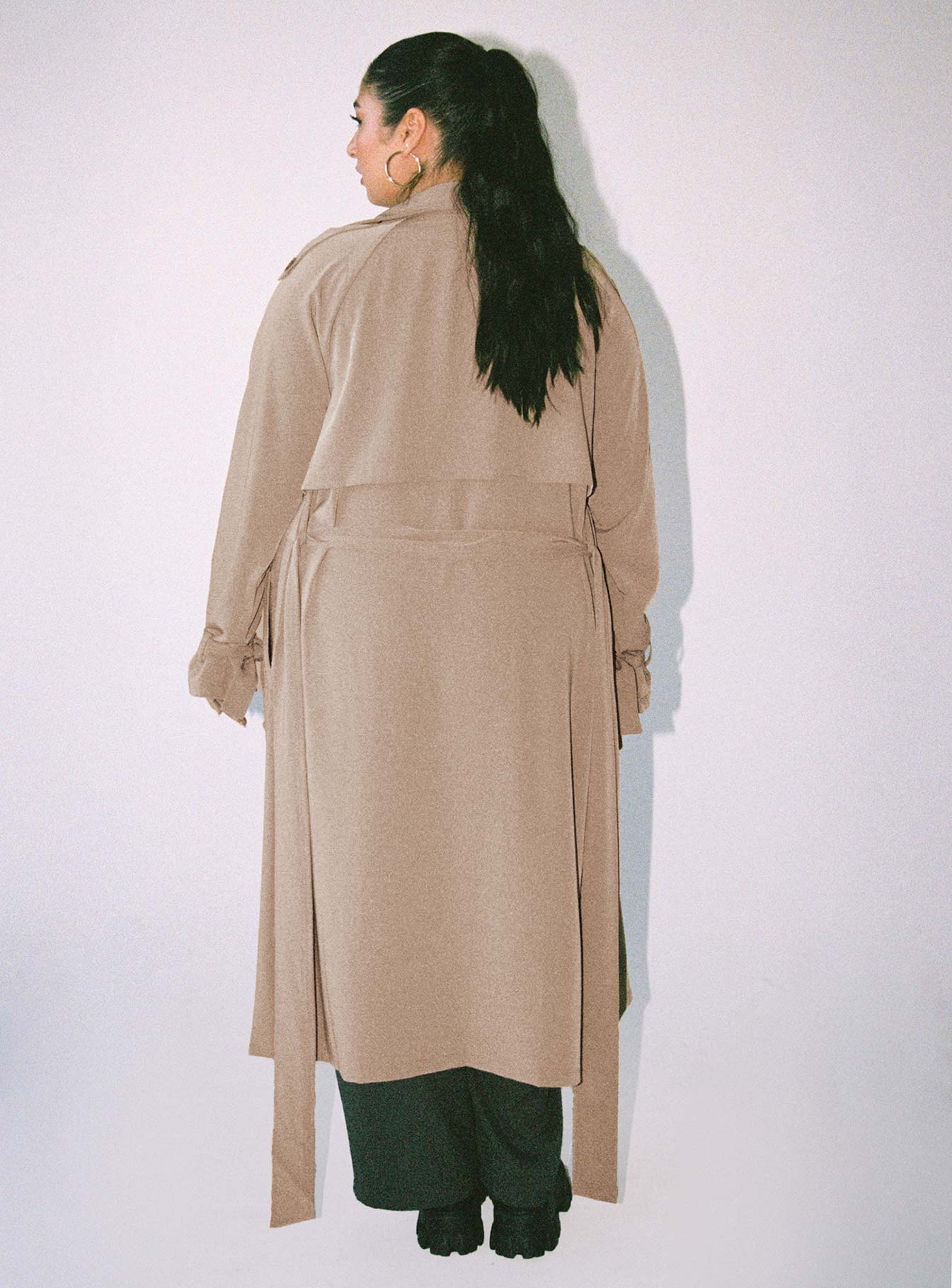 Cassie Trench Coat Beige Curve-Oh Mollys