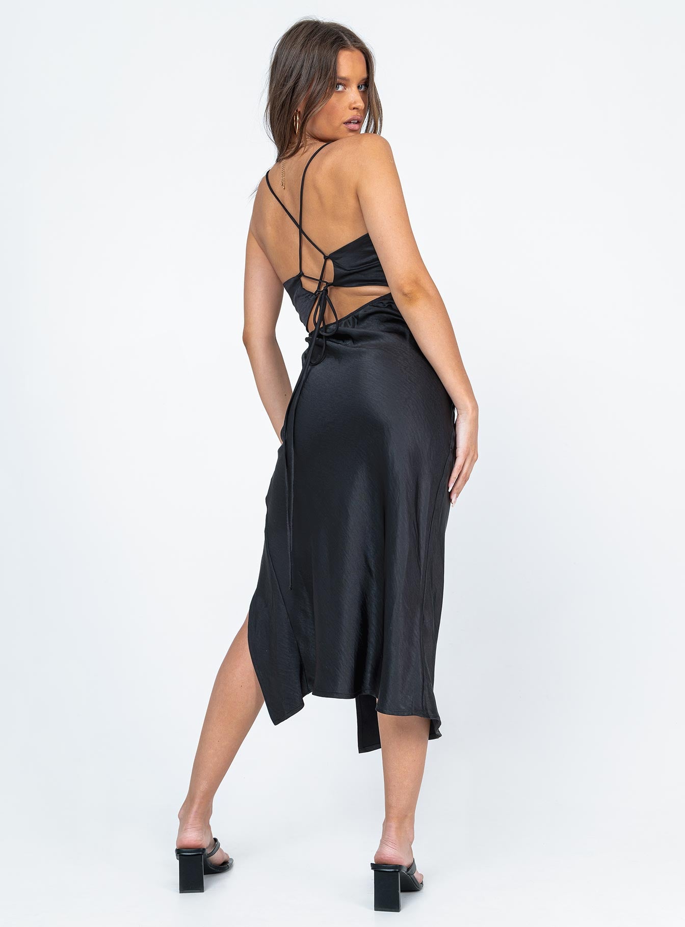 Gigi Midi Dress Black-Oh Mollys