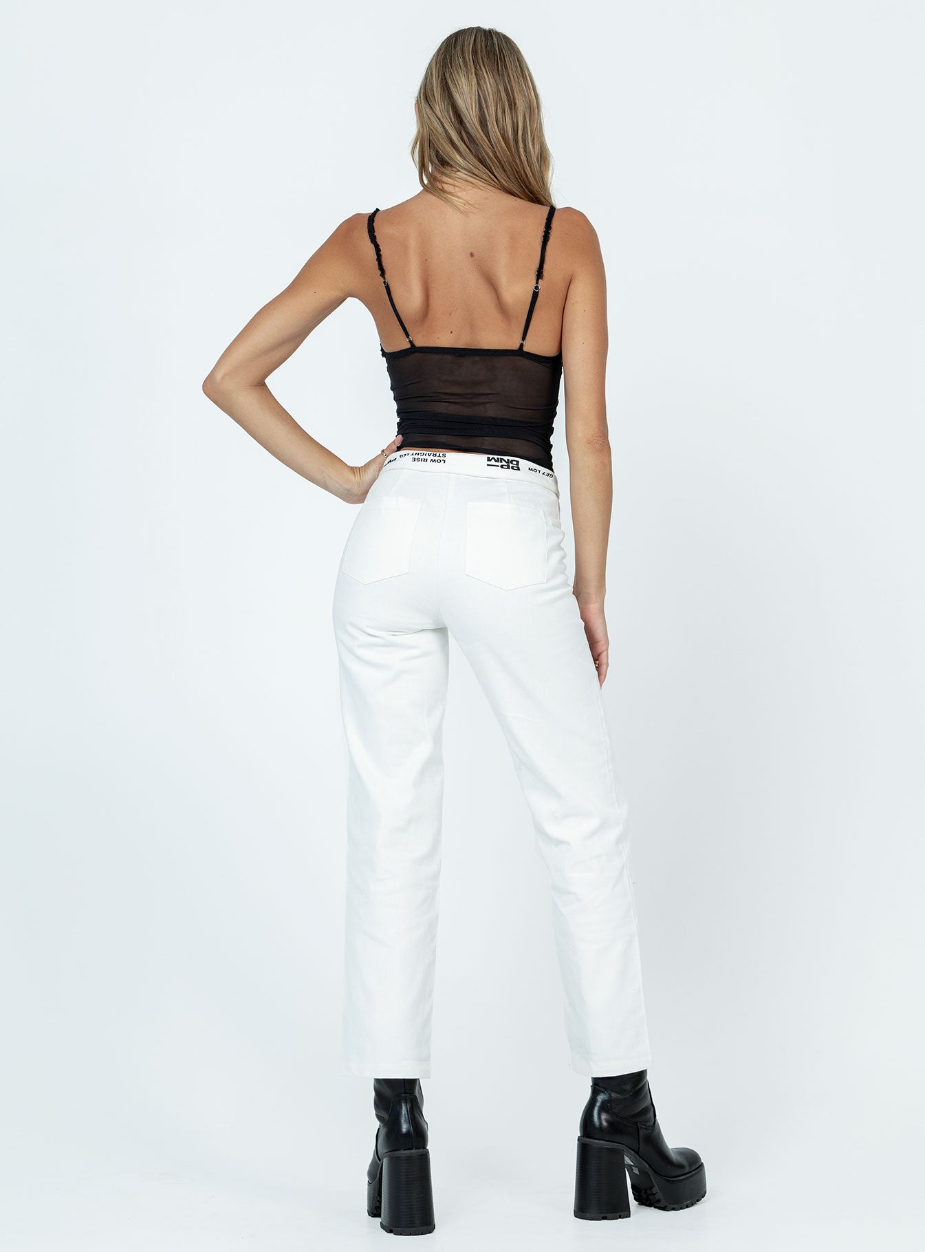 Dava Low Rise Pants White-Oh Mollys