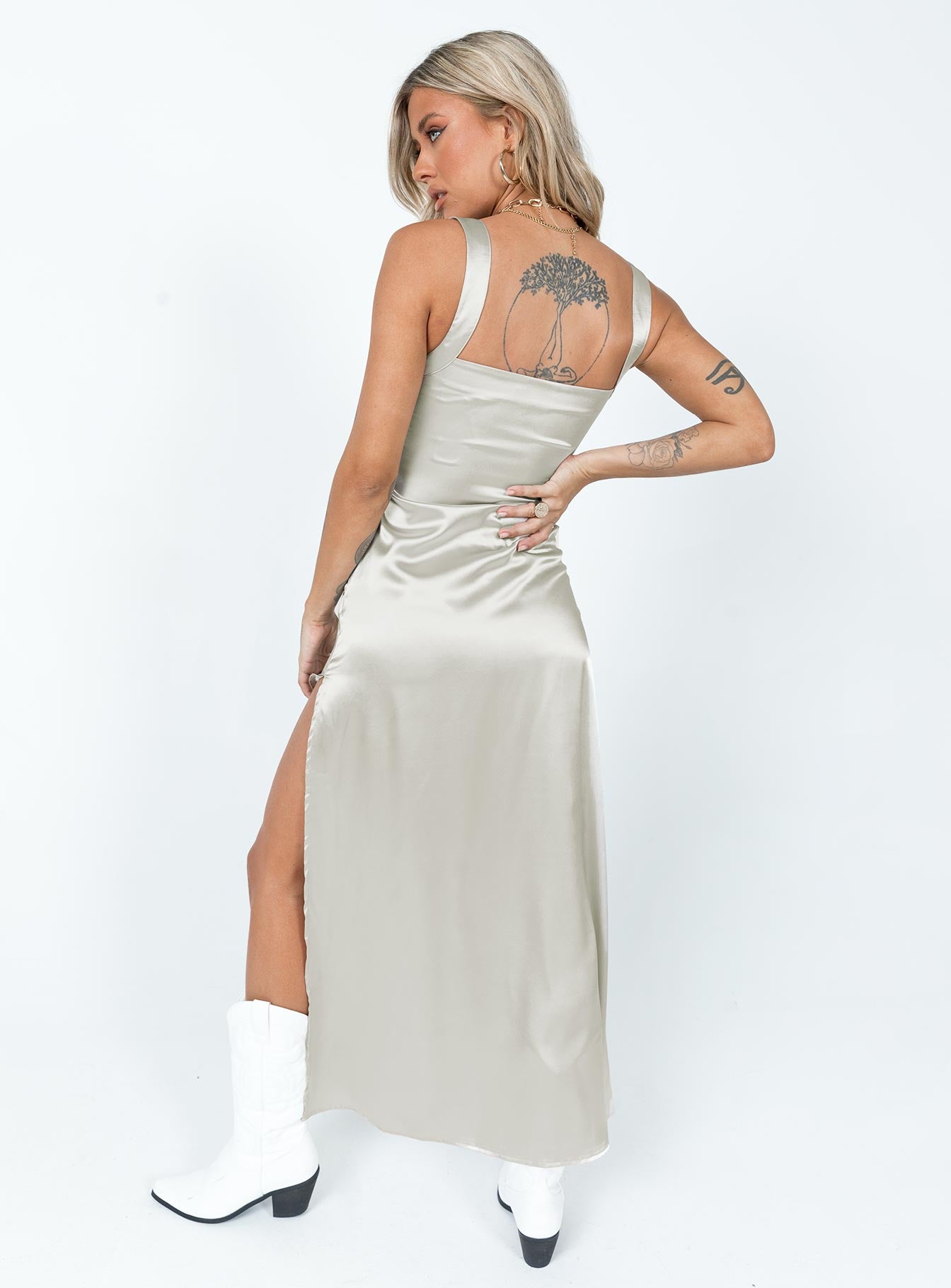 Kurt Maxi Slip Maxi Dress Champagne-Oh Mollys