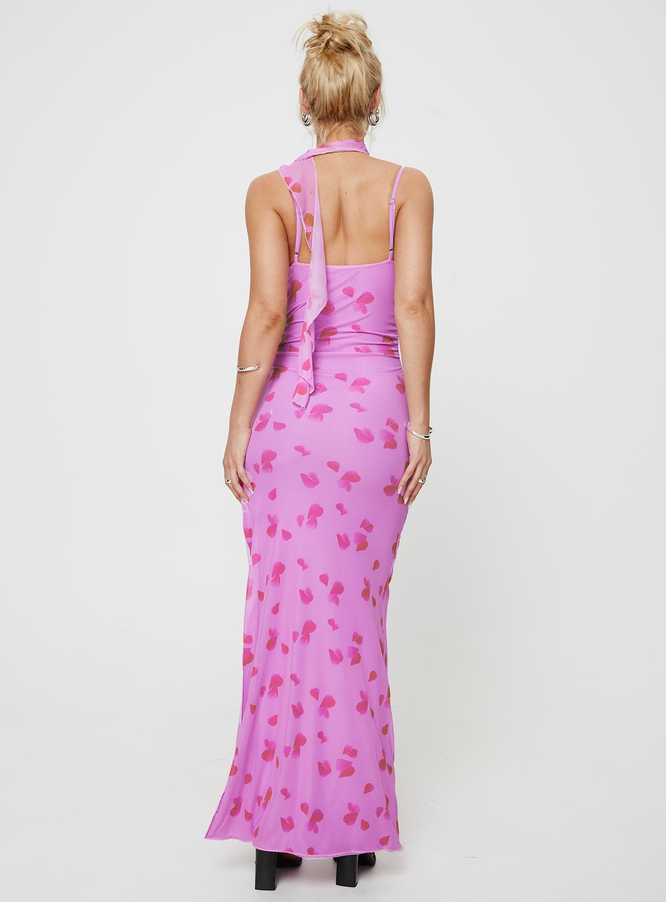 Leland Scarf Maxi Dress Pink-Oh Mollys
