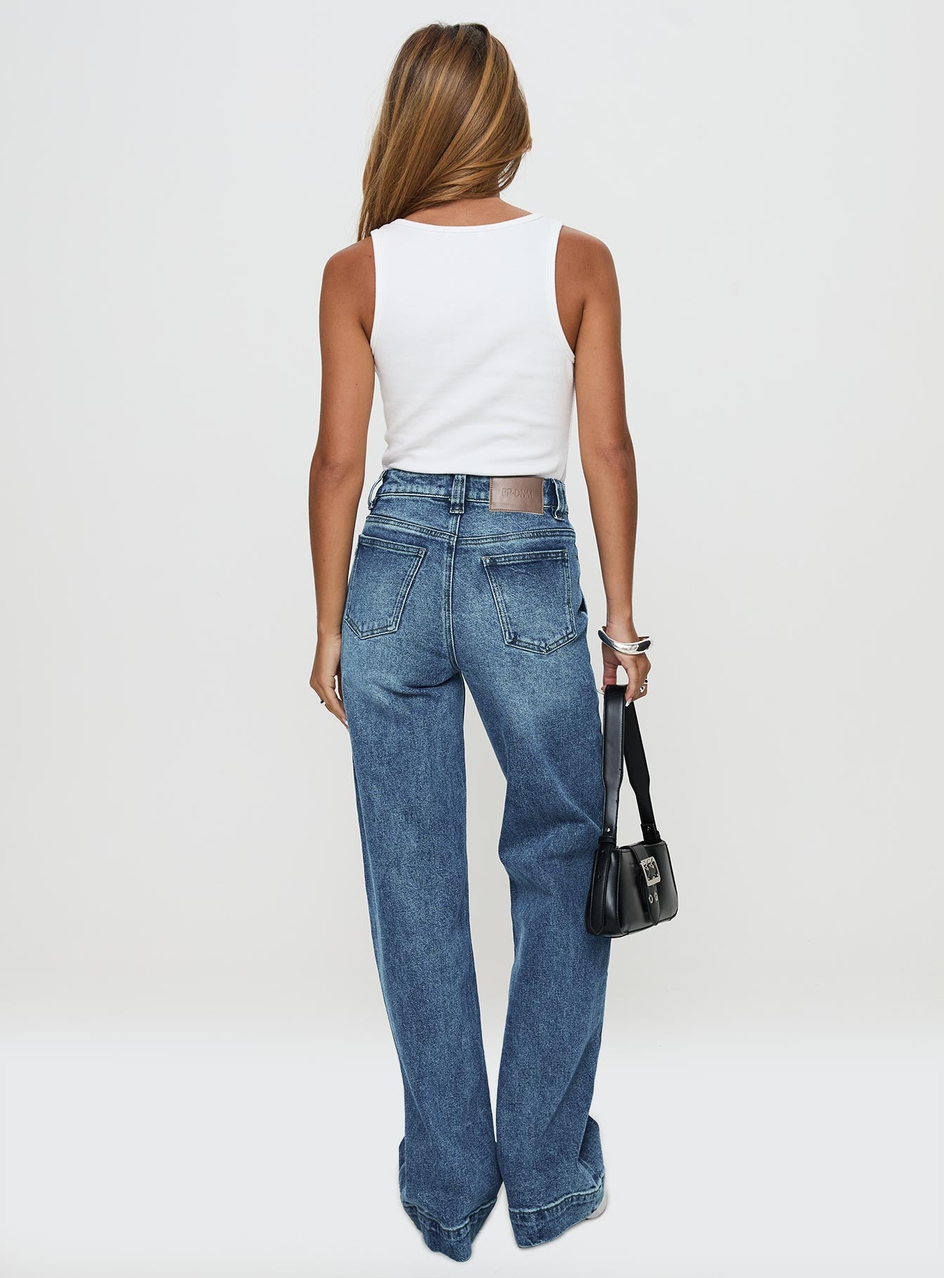 Carsen Wide Leg Jeans Washed Blue-Oh Mollys