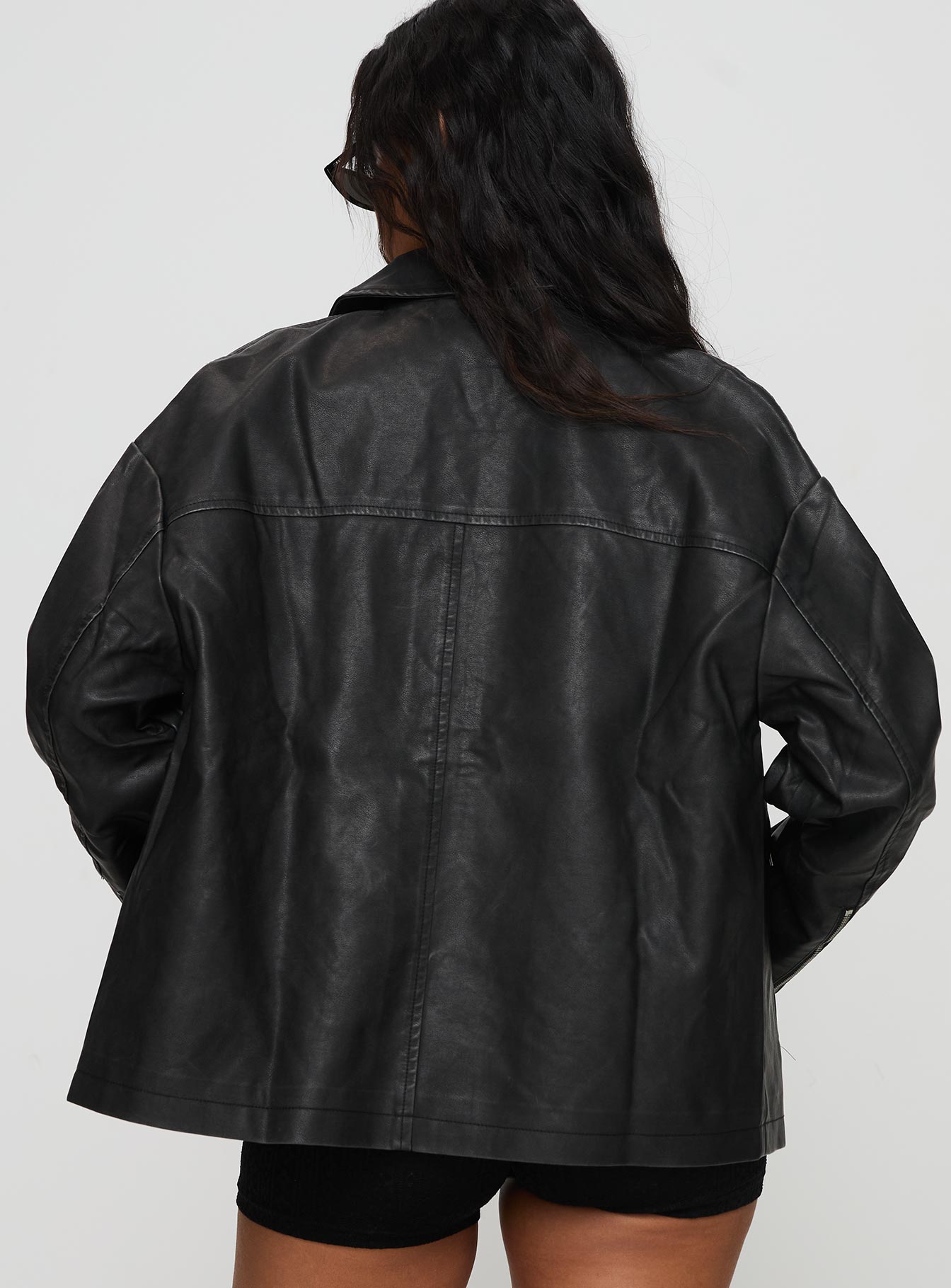Napoleon Faux Leather Jacket Black-Oh Mollys