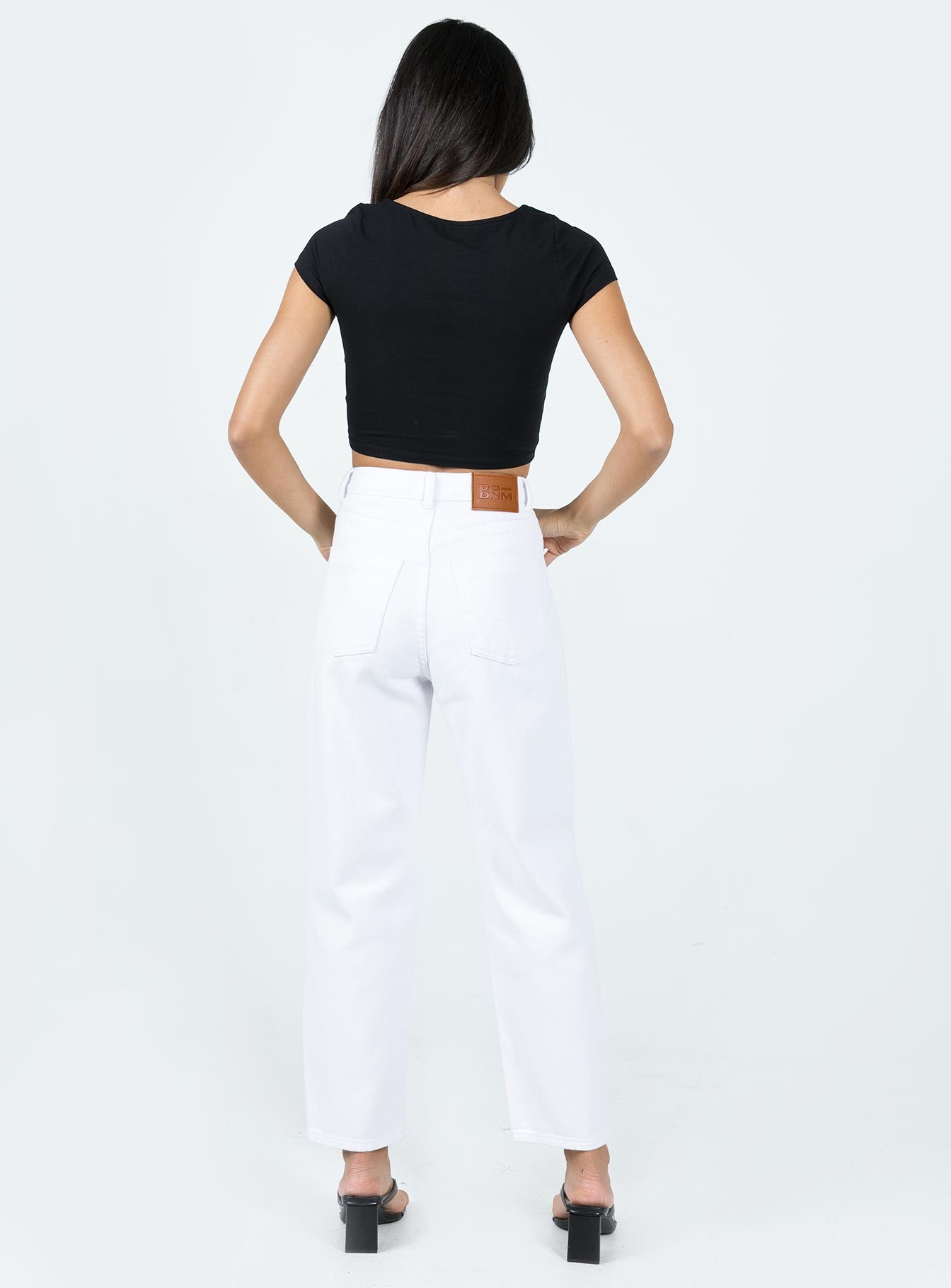 Leta Straight Leg Denim Jeans White-Oh Mollys