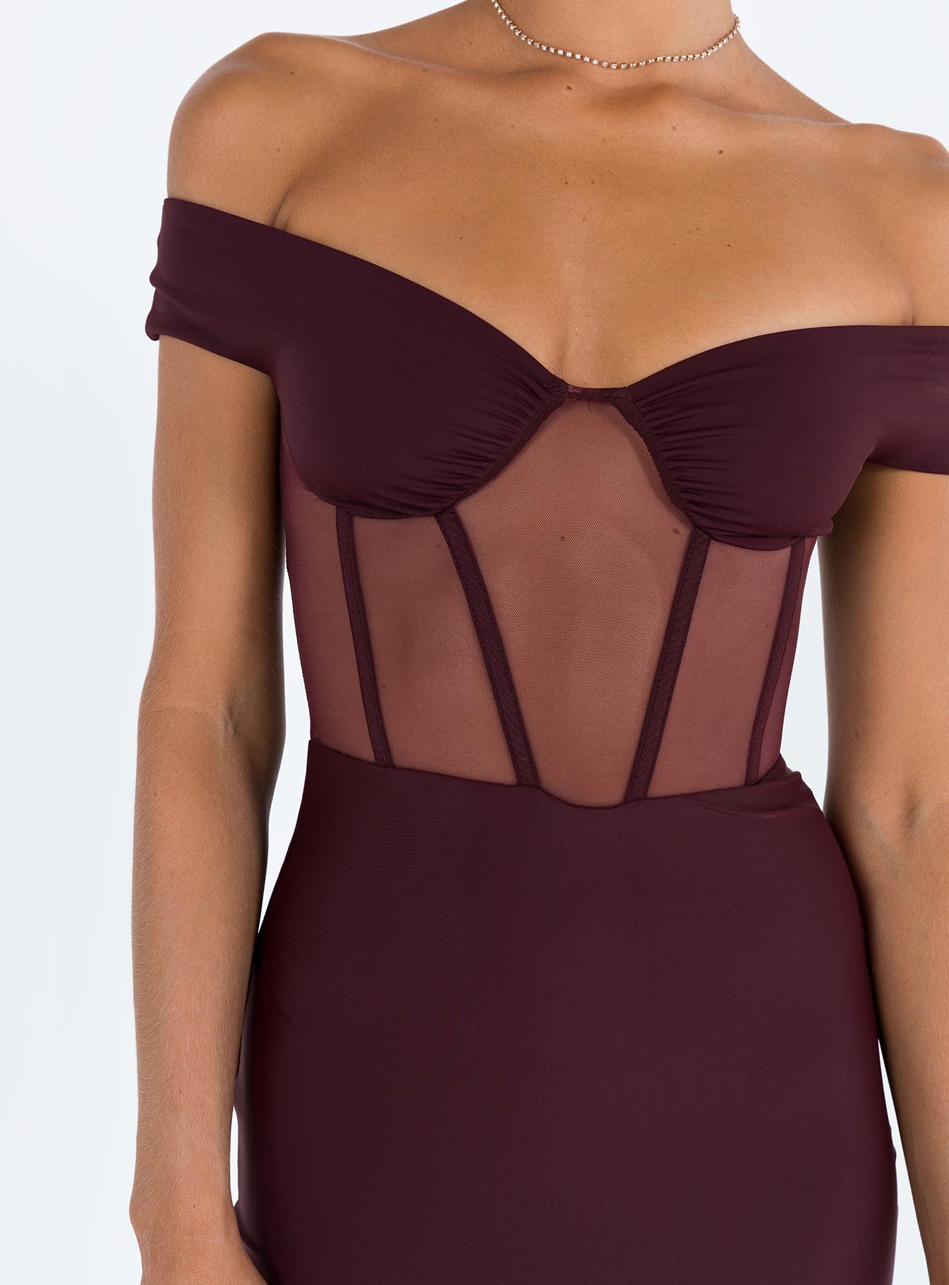 Cassady Off The Shoulder Maxi Dress Purple-Oh Mollys