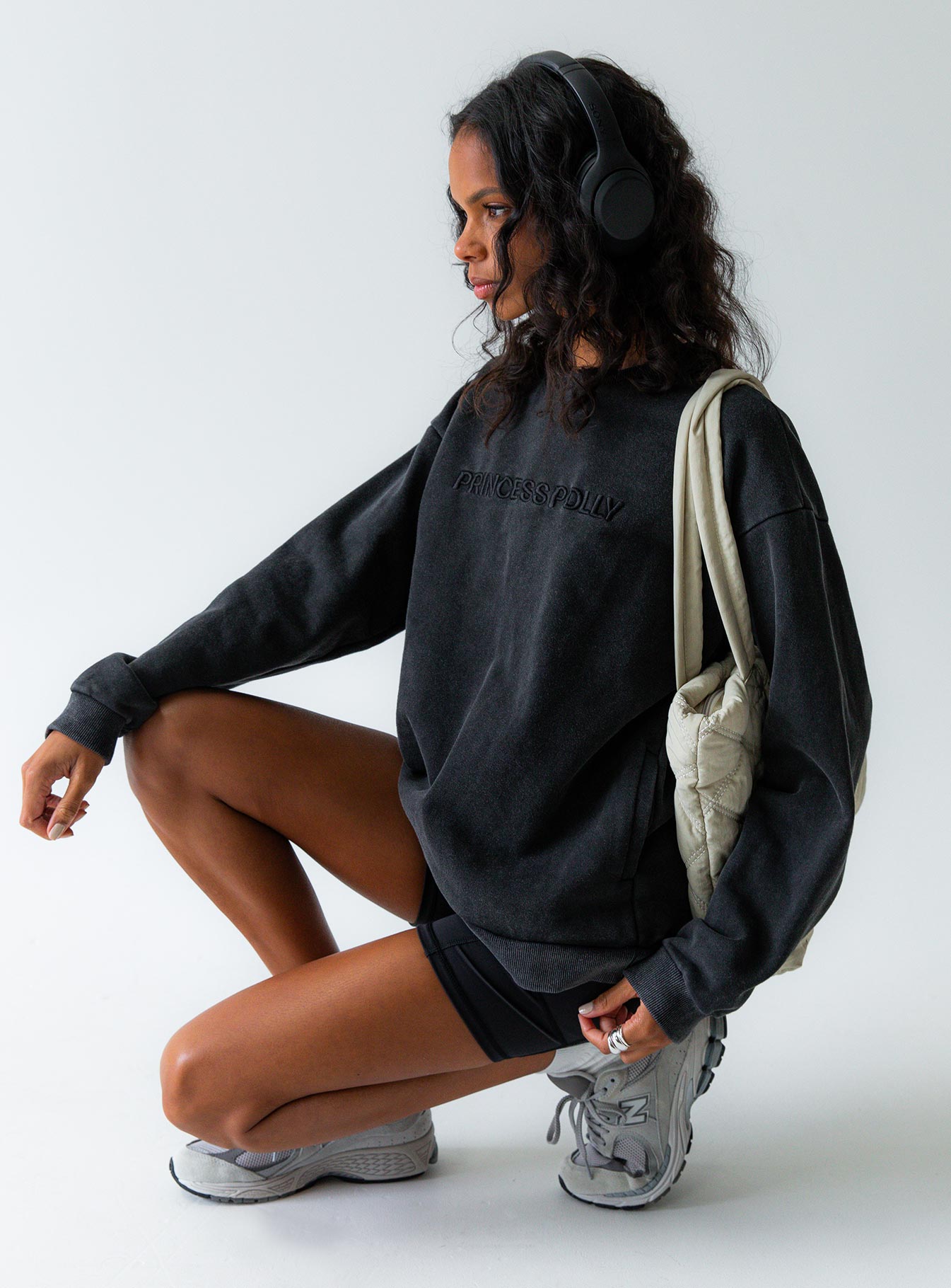 Fearlessness Activewear Crew Neck Sweatshirt Black-Oh Mollys