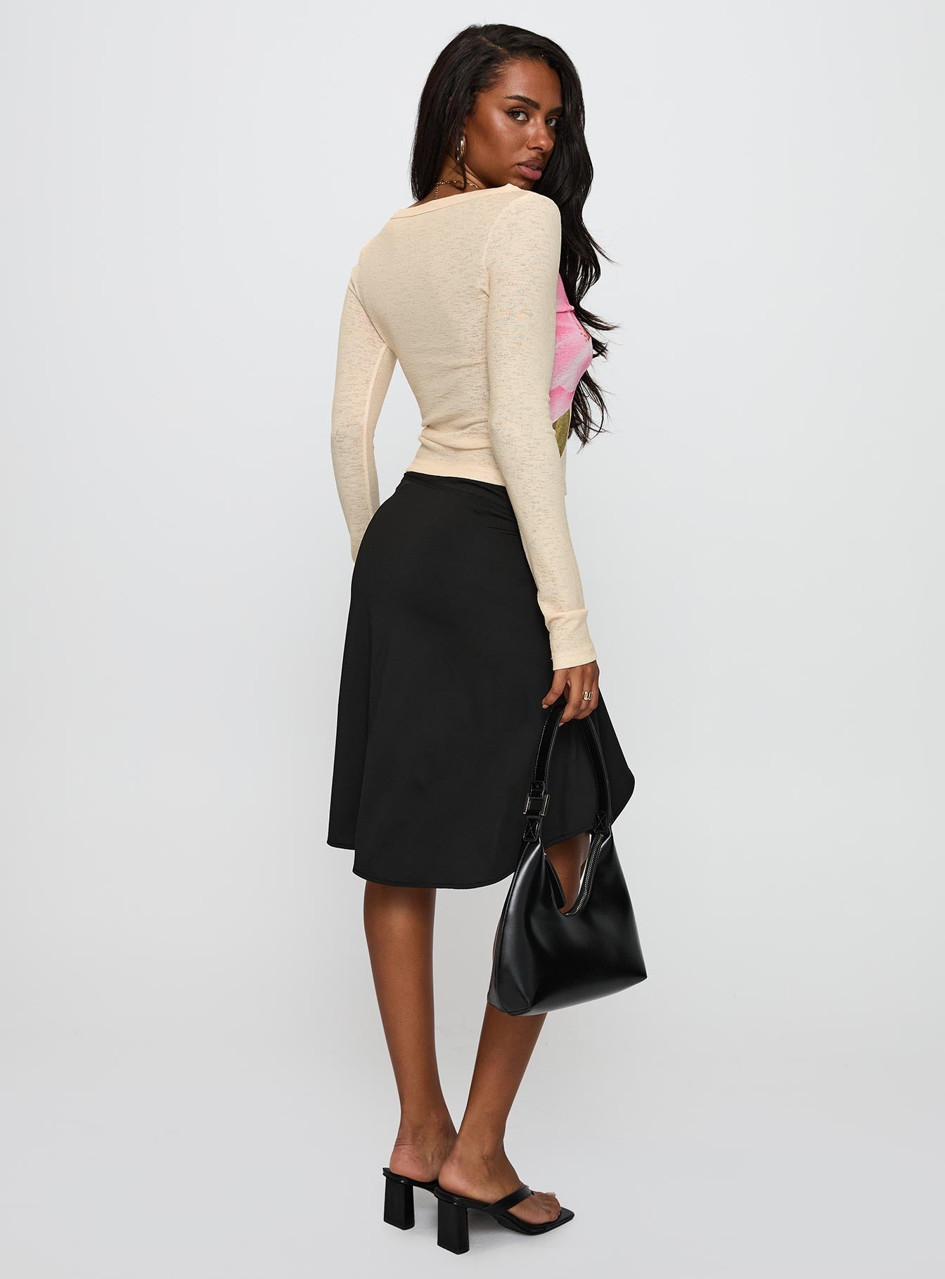 Esmeray Midi Skirt Black-Oh Mollys