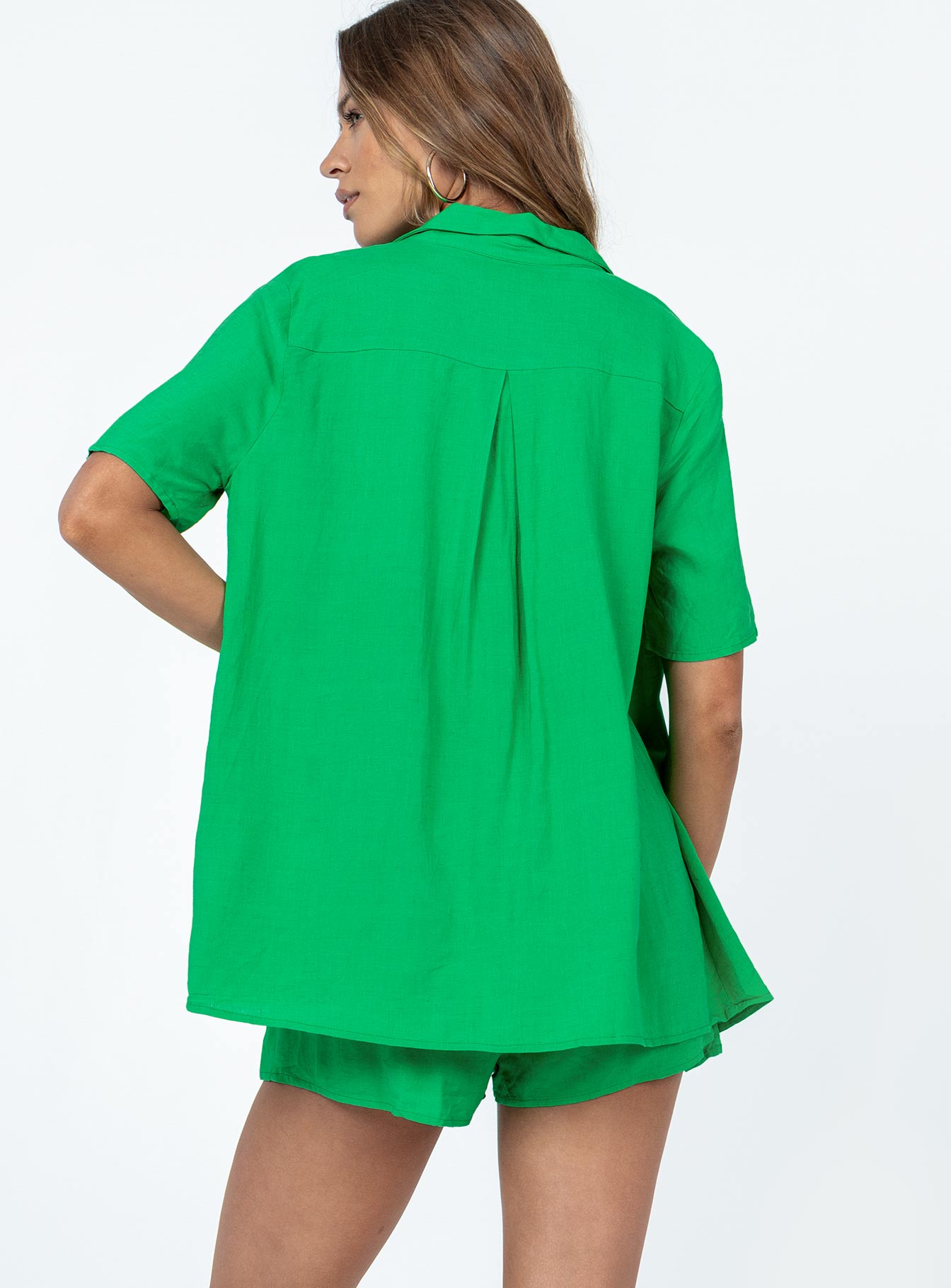 Chloe Short Sleeve Set Green-Oh Mollys