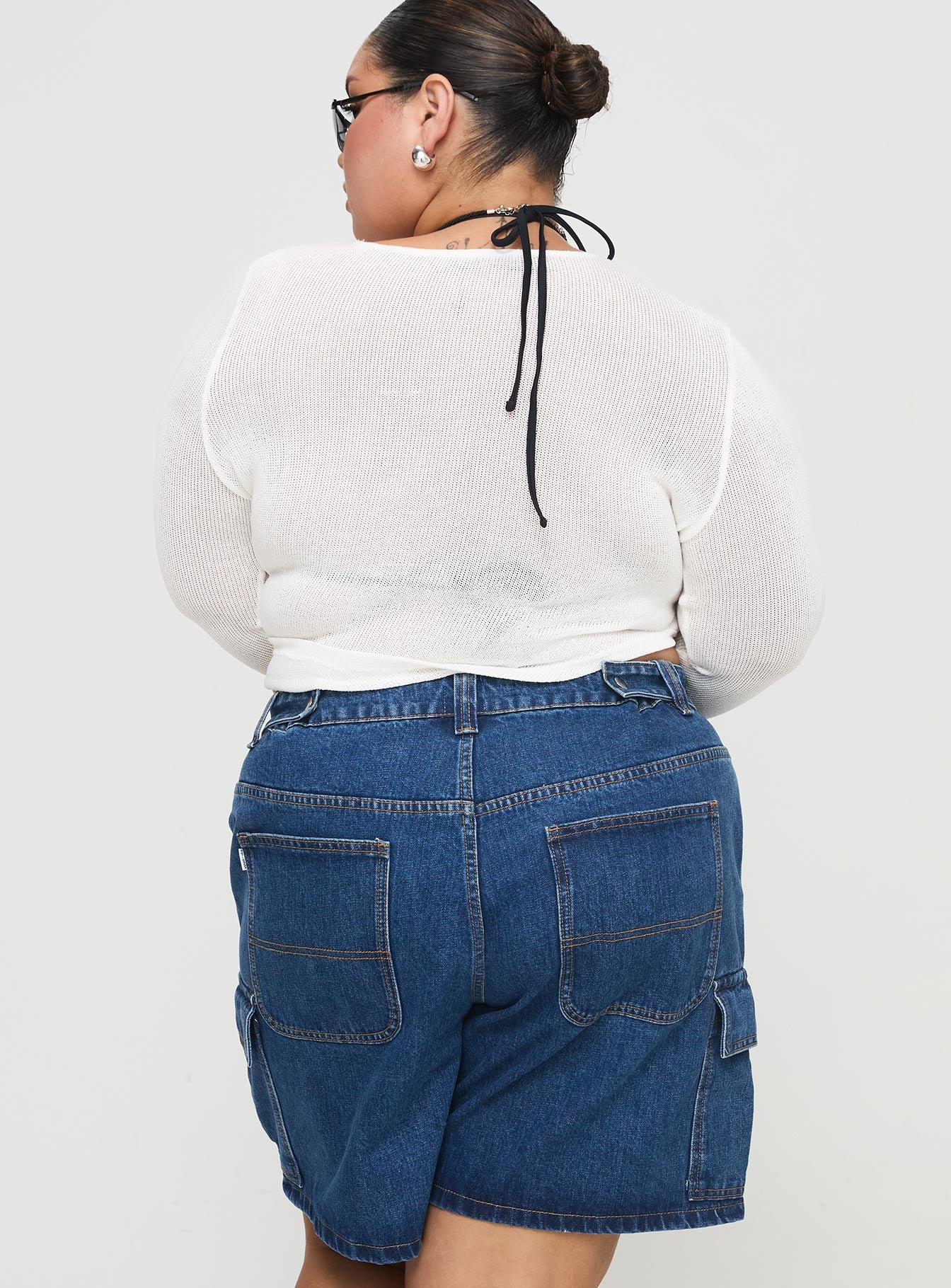 Mika Carpenter Denim Shorts Mid Wash Curve-Oh Mollys