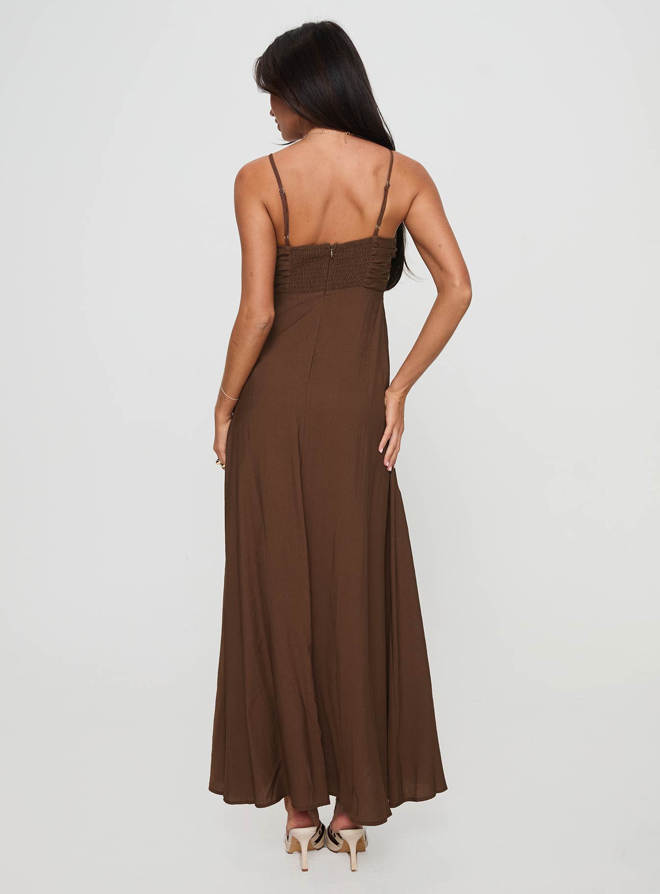 Neeka Maxi Dress Brown-Oh Mollys