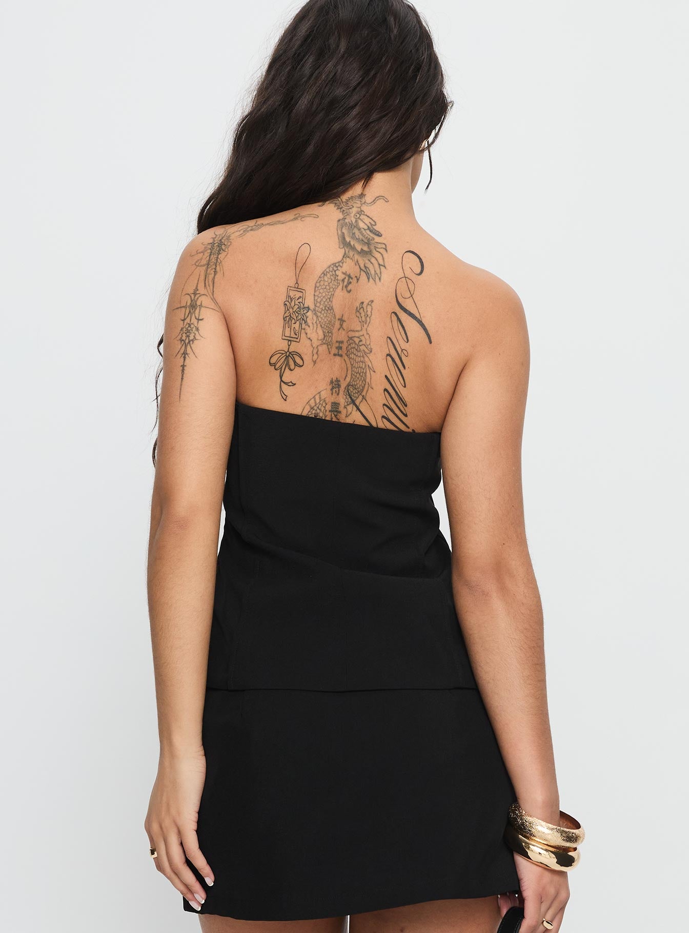 Lavish Living Strapless Top Black-Oh Mollys