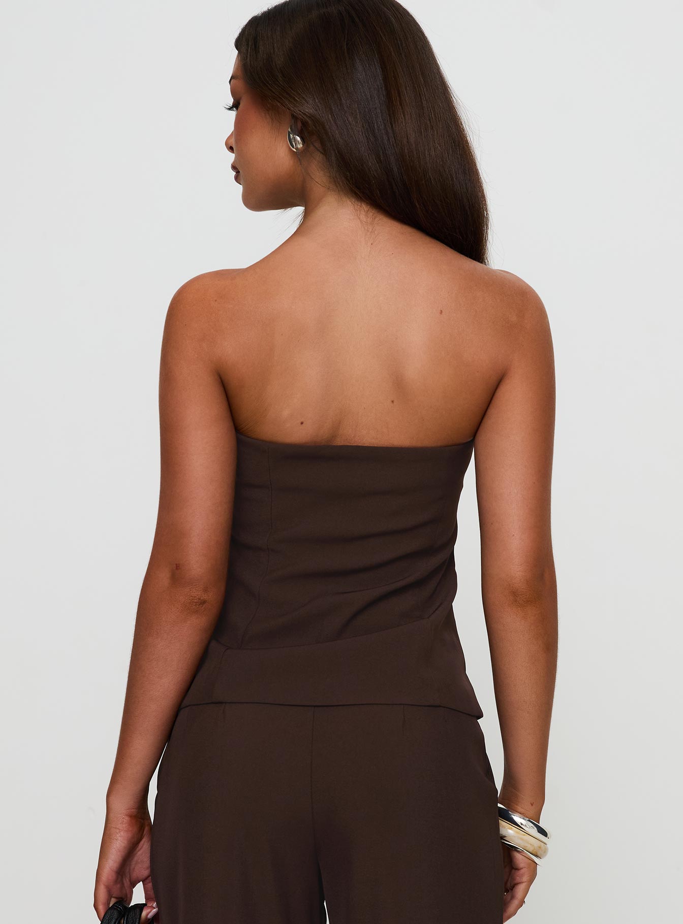 Irresistible Strapless Top Chocolate-Oh Mollys