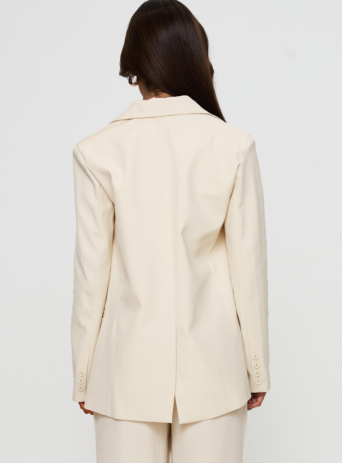 Crowd Pleaser Oversized Blazer Cream-Oh Mollys
