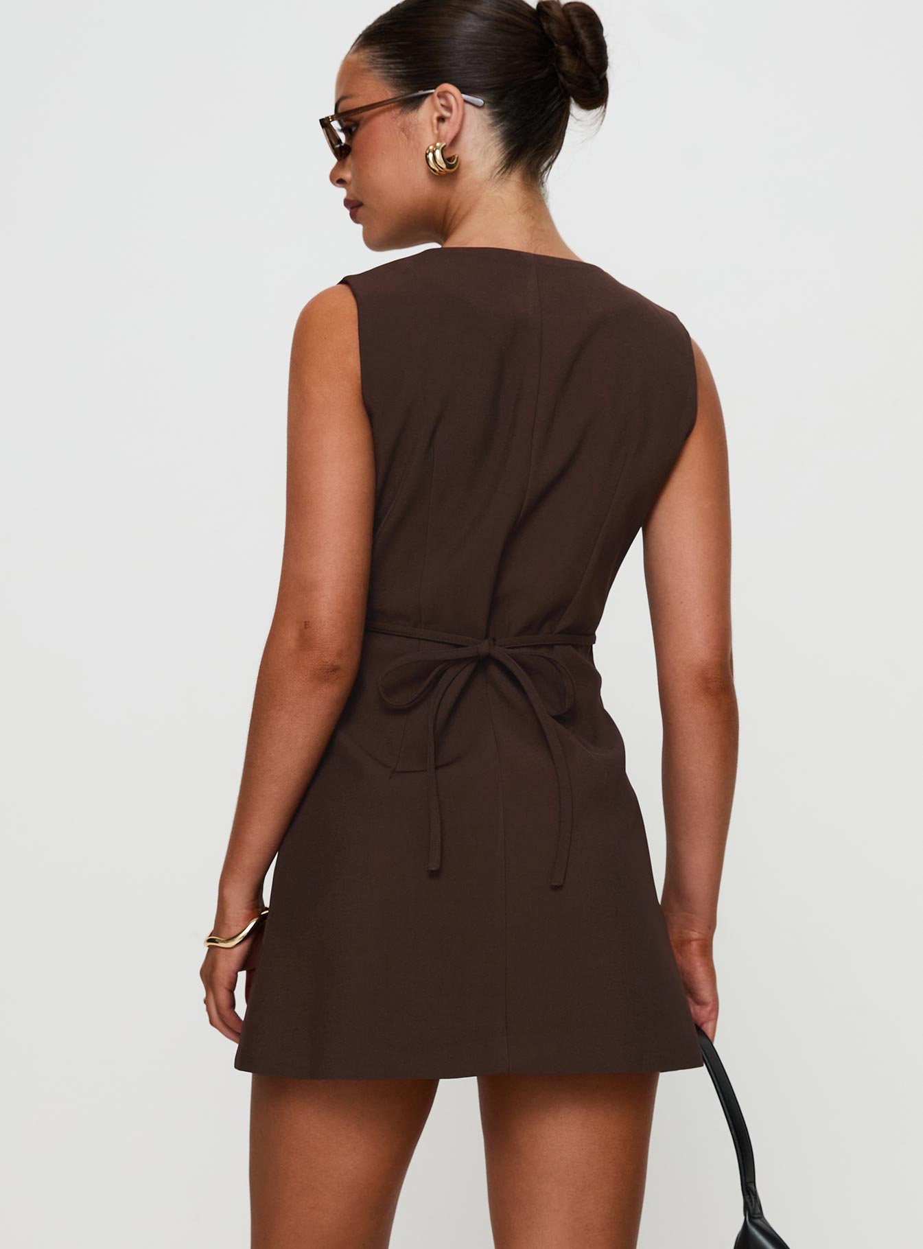 Laire Mini Dress Chocolate-Oh Mollys