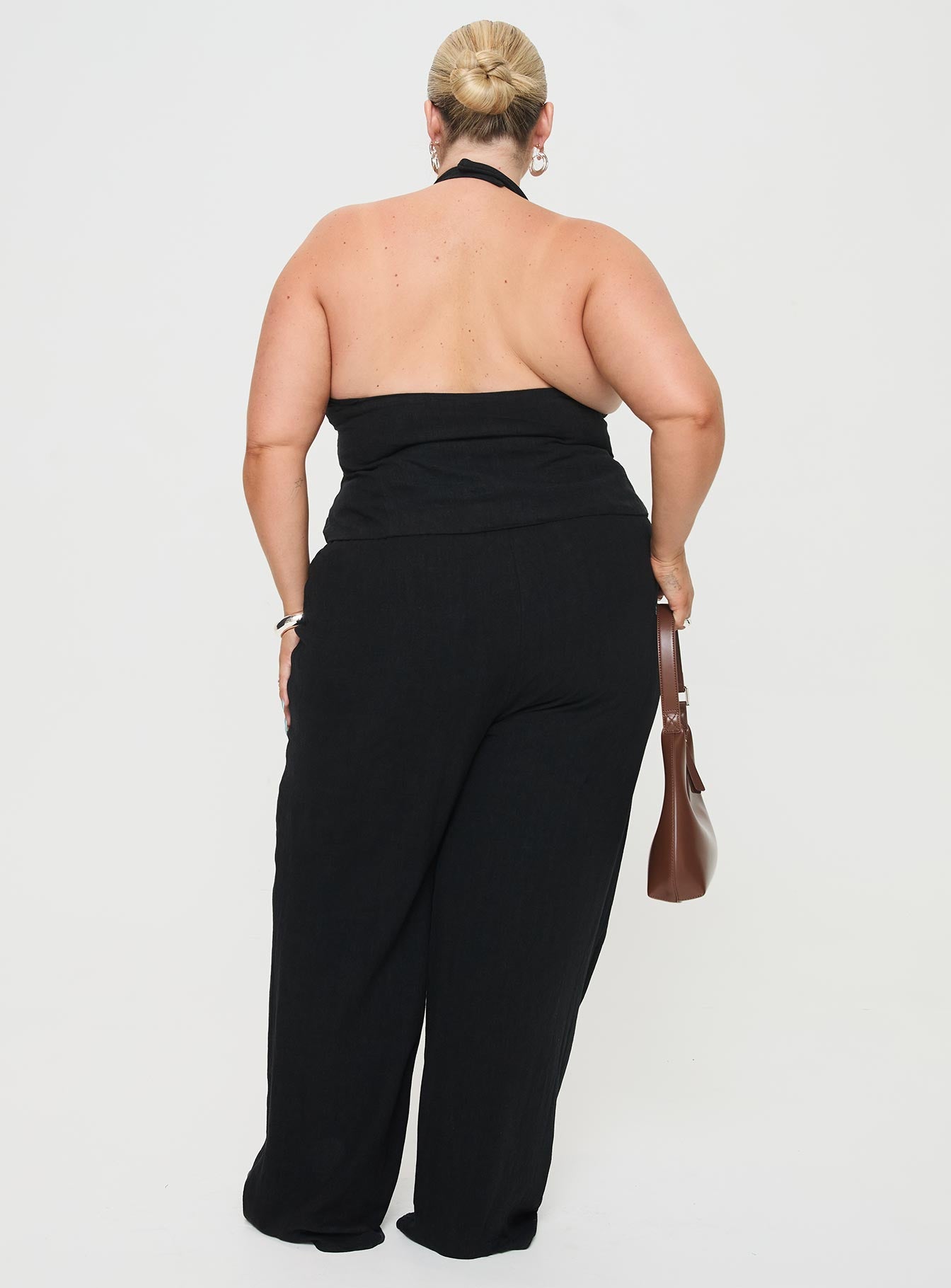 Felipe Linen Blend Pants Black Curve-Oh Mollys