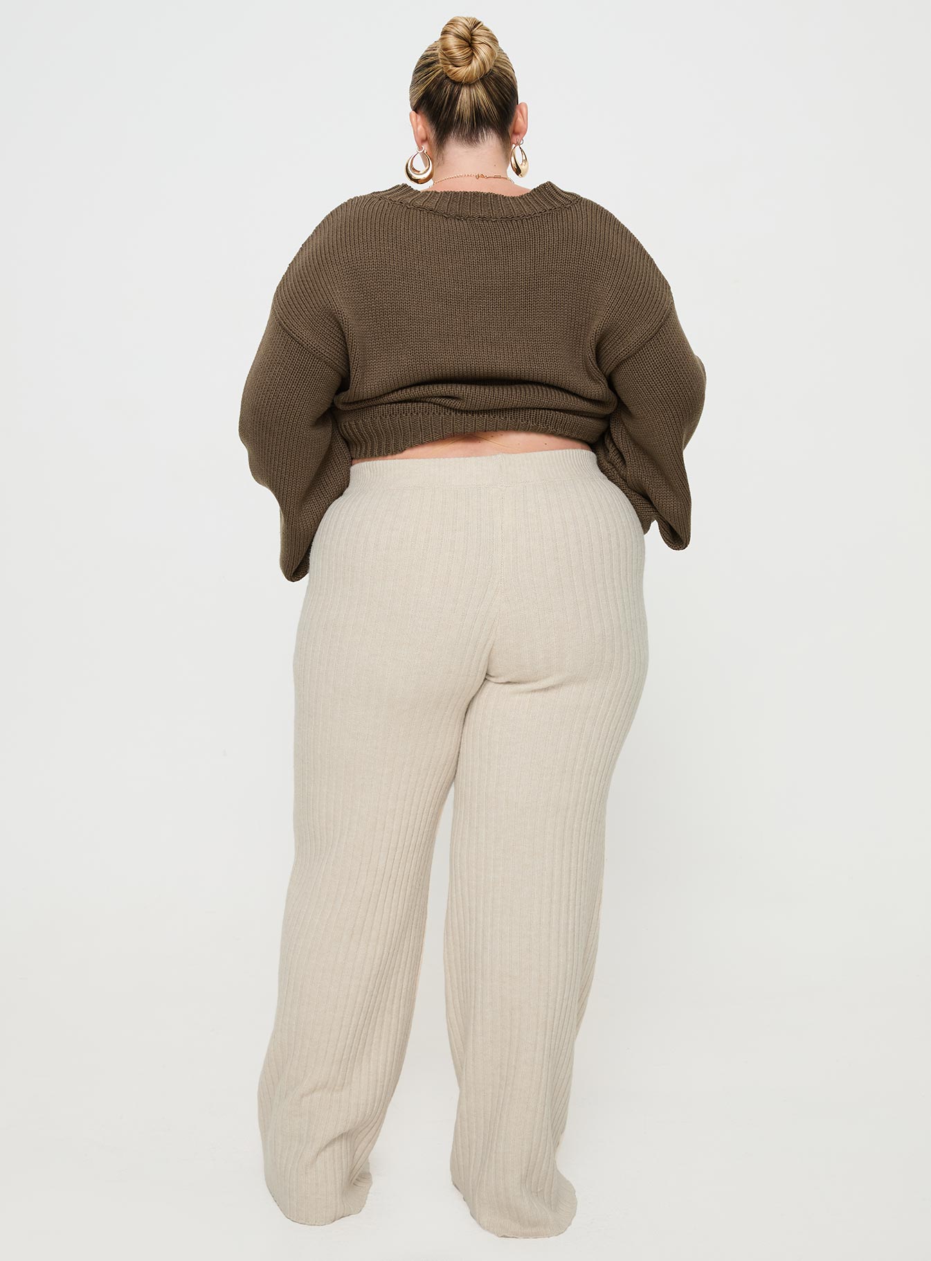 Montana Knit Pants Cream Curve-Oh Mollys