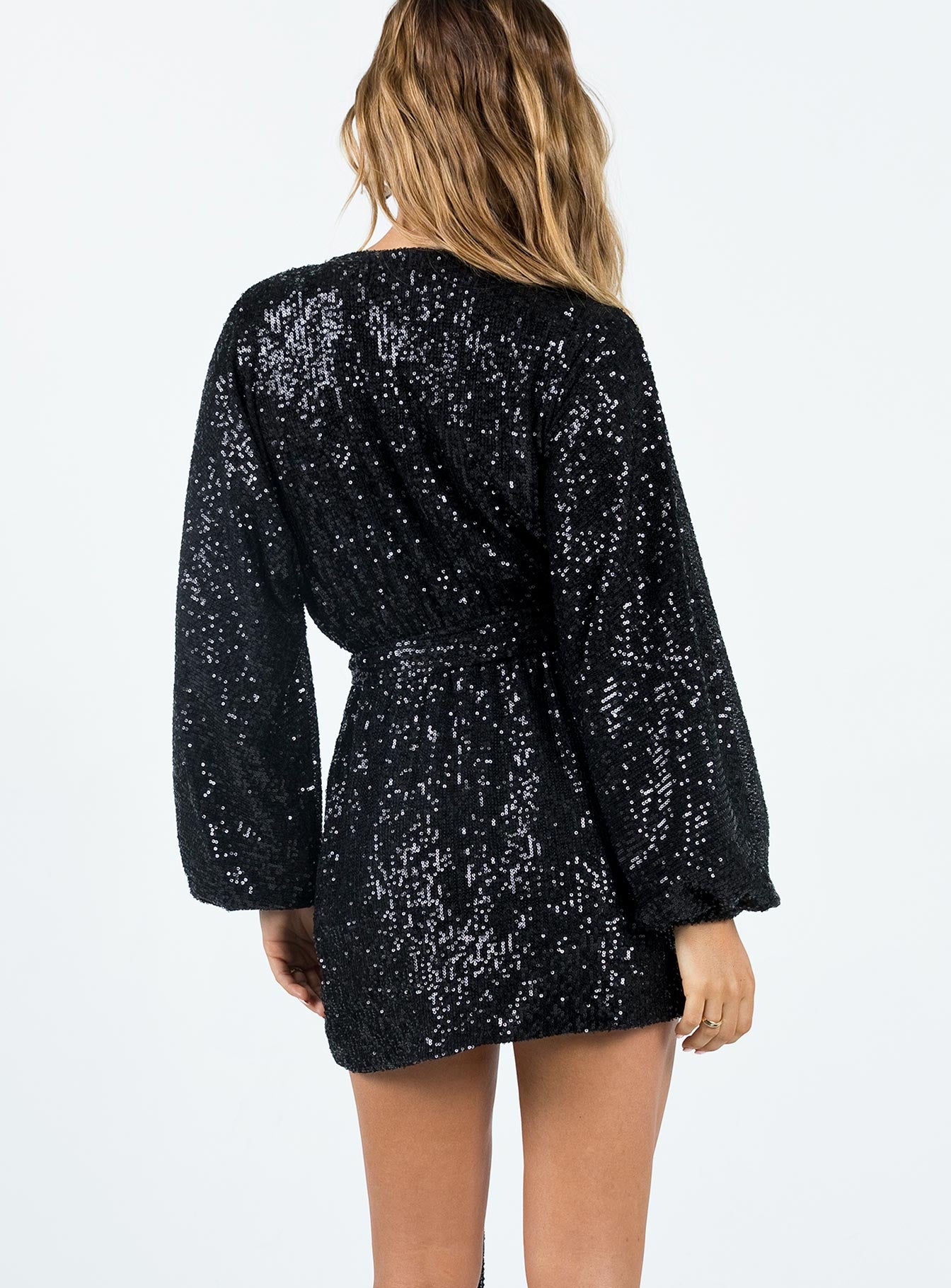 Dancing Queen Mini Dress Black-Oh Mollys