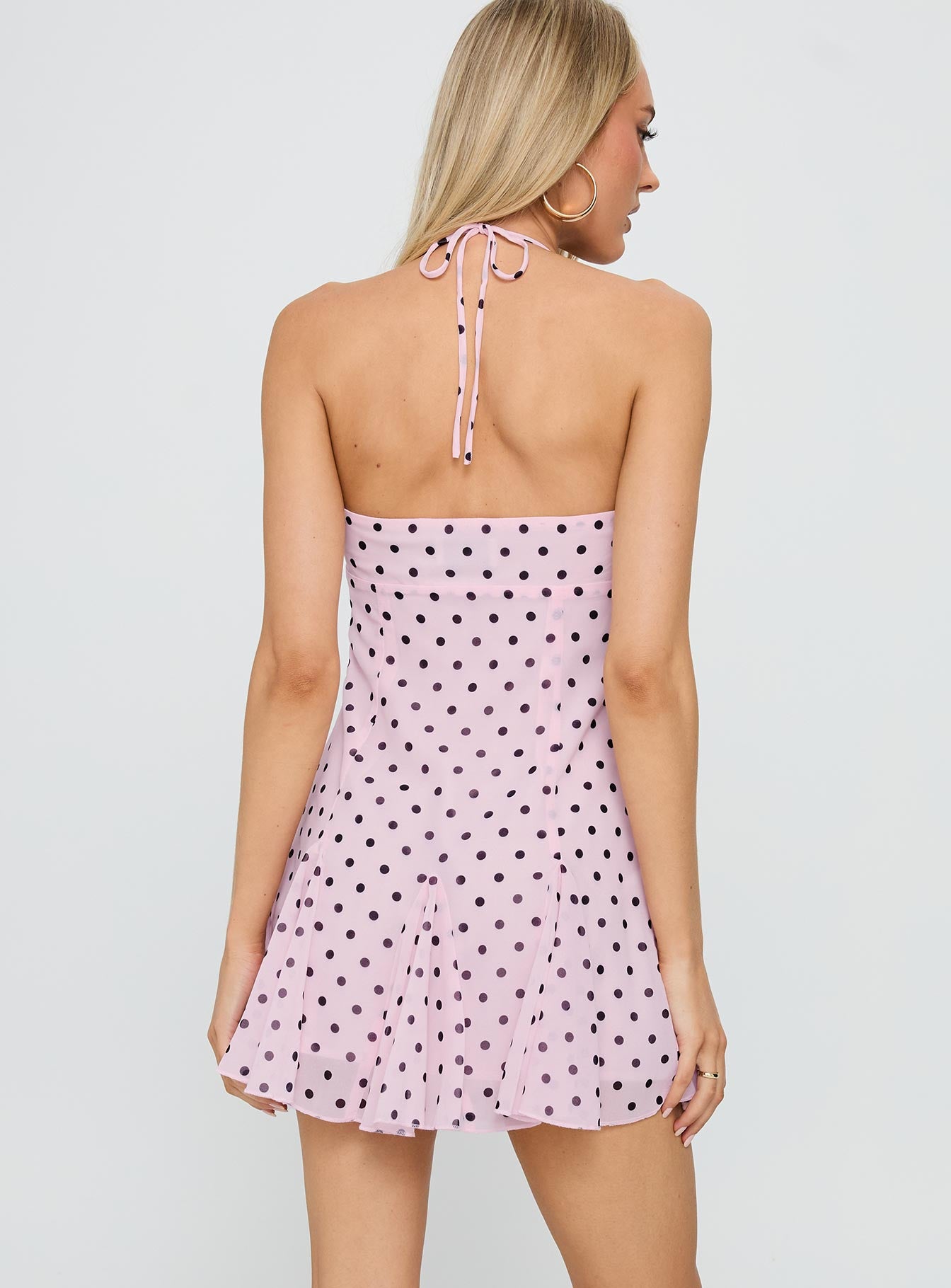 Delamere Mini Dress Pink / Black Polka-Oh Mollys