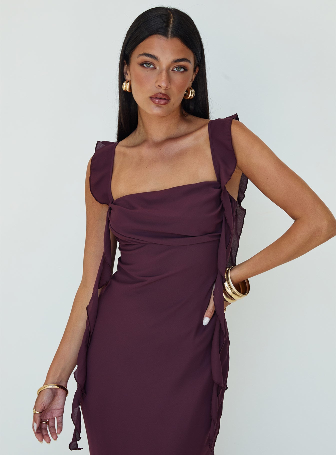 Lanai Maxi Dress Plum Petite-Oh Mollys