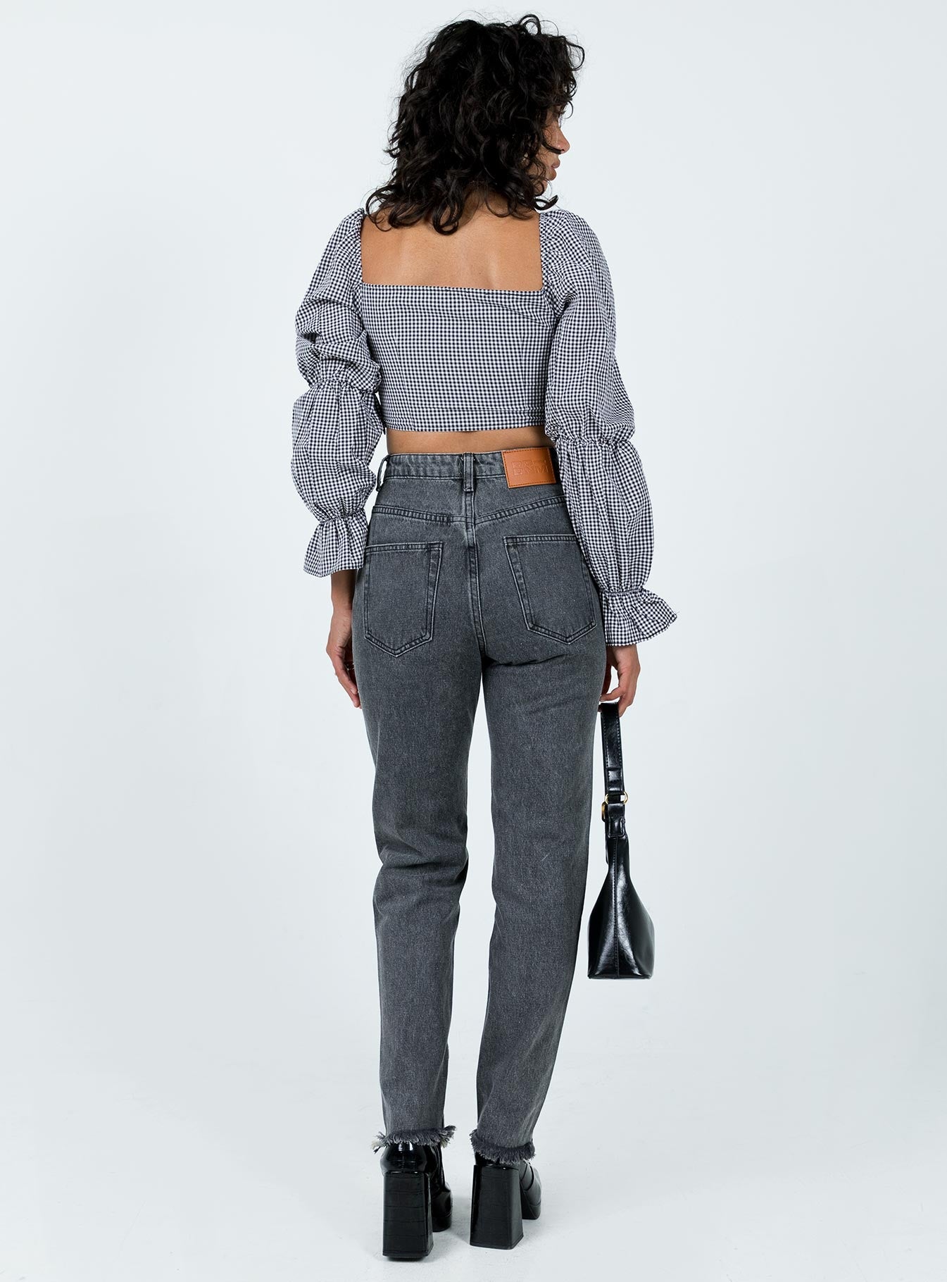 Connecticut Straight Leg Jeans Washed Black-Oh Mollys