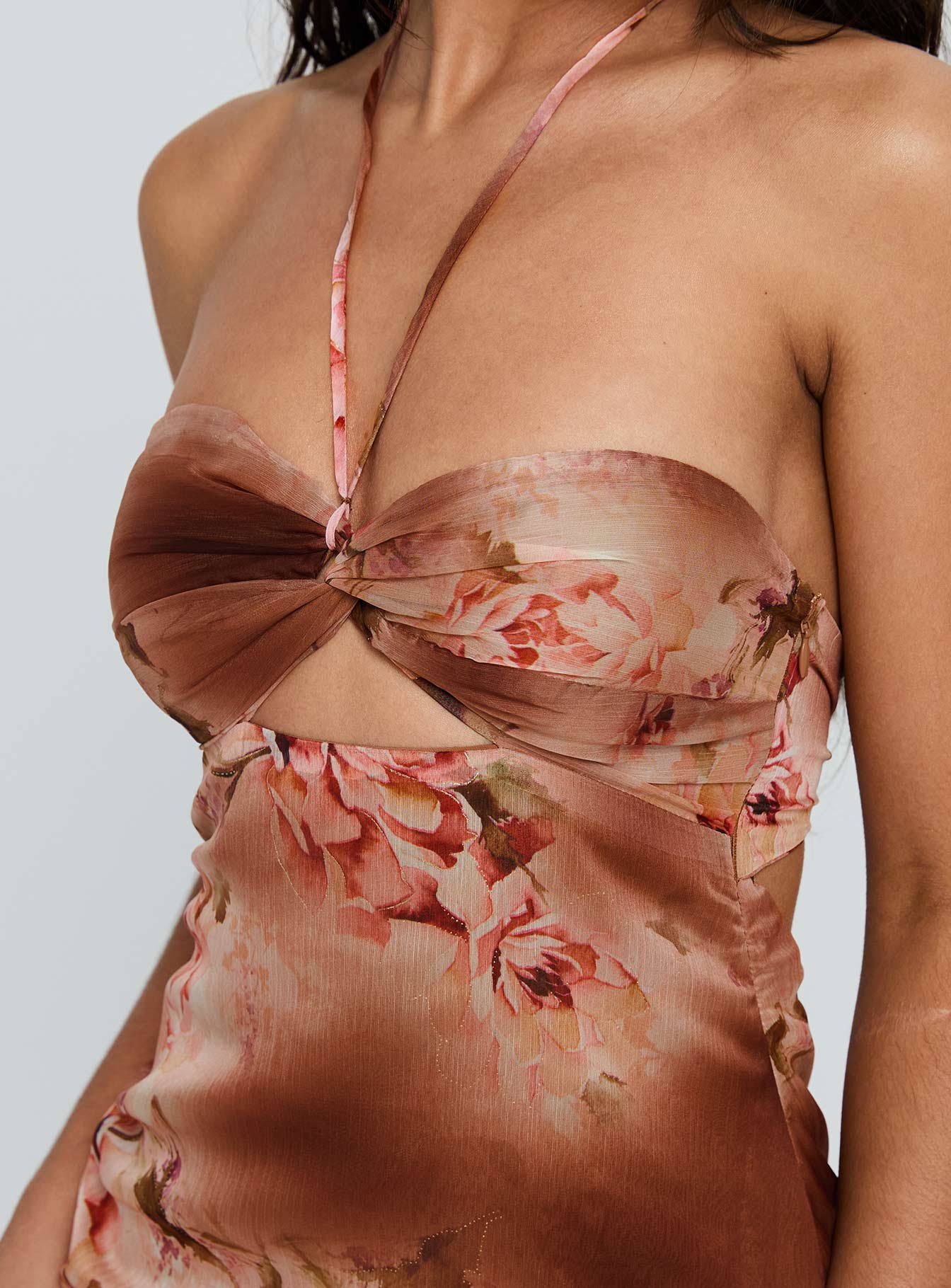 Saye Halter Twist Maxi Dress Multi-Oh Mollys