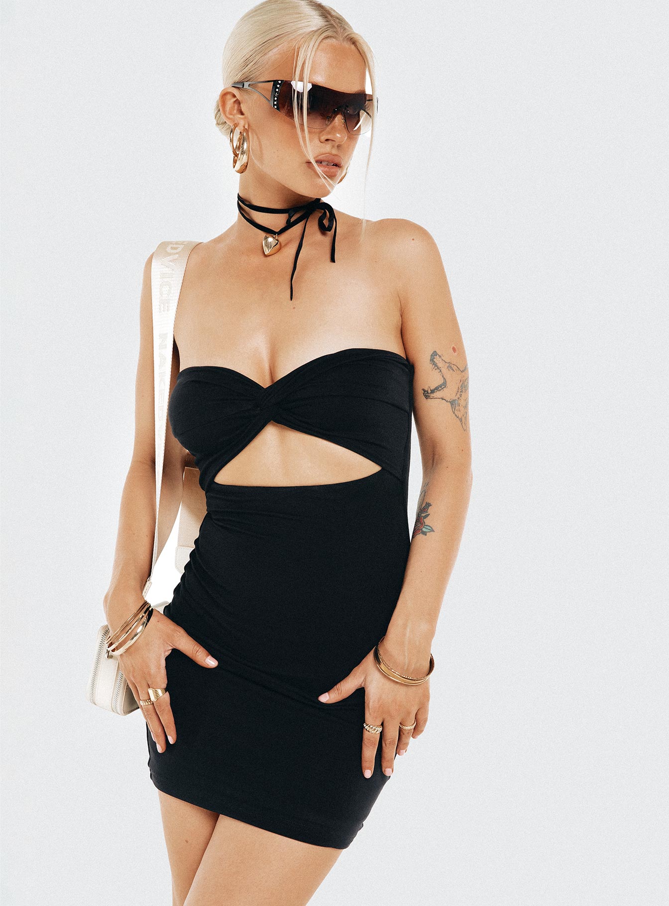 Lennel Strapless Mini Dress Black-Oh Mollys