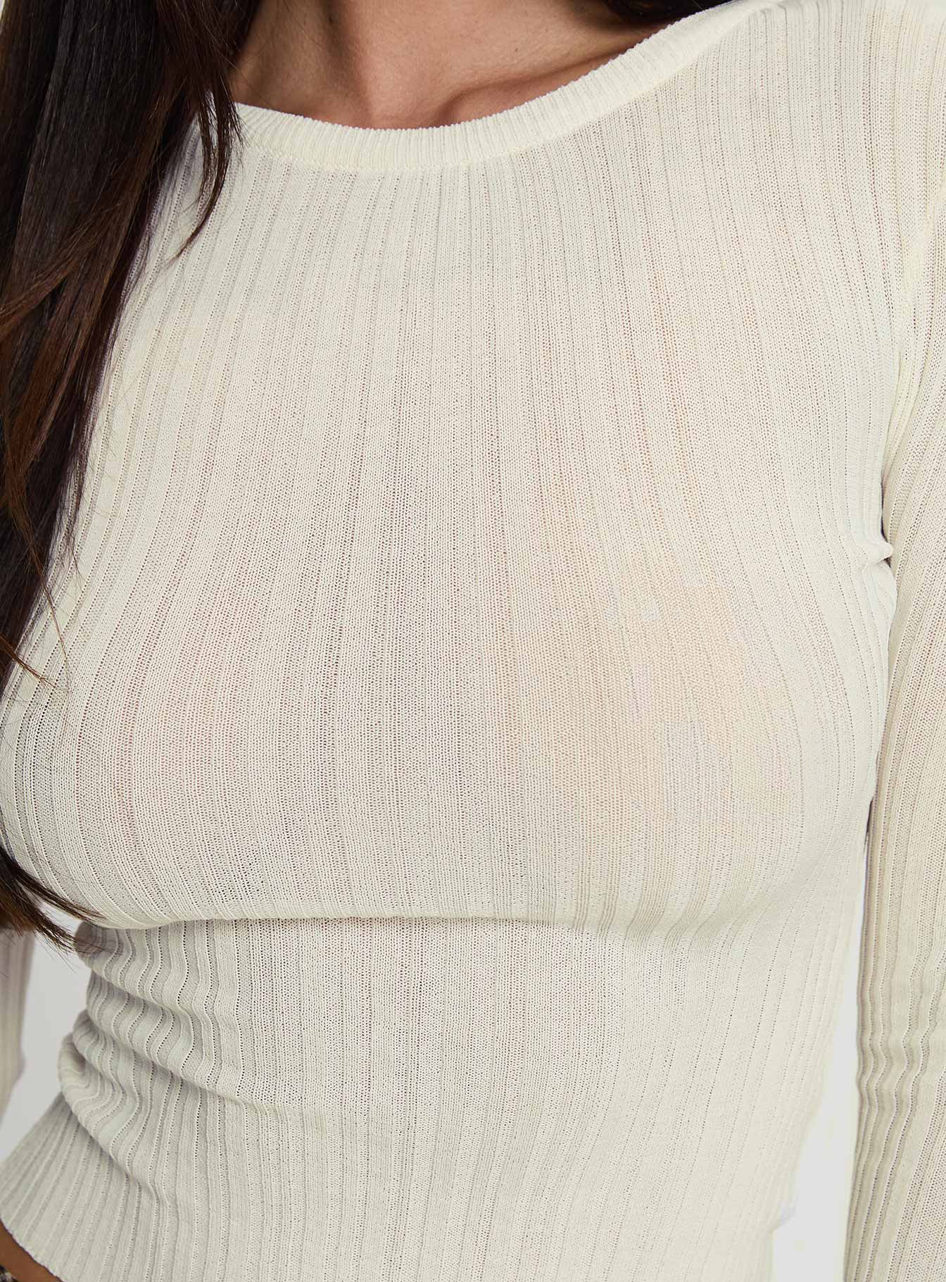 Rylin Long Sleeve Top Cream-Oh Mollys