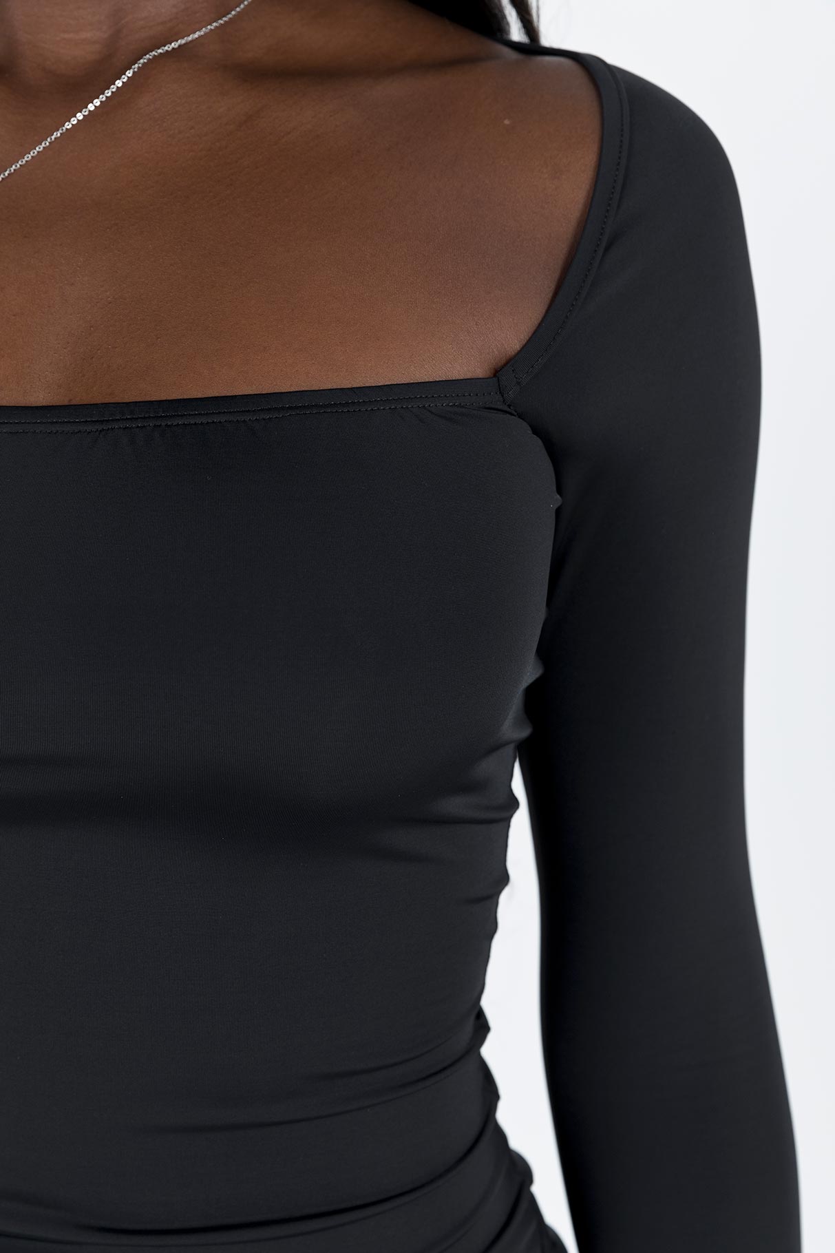 Hayward Long Sleeve Midi Dress Black-Oh Mollys