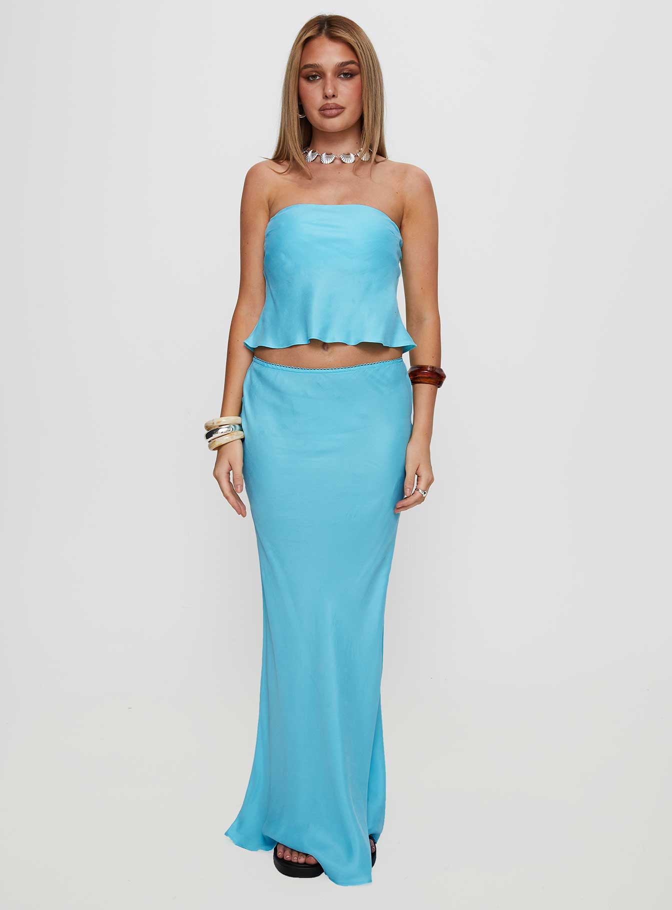 Lucelia Maxi Skirt Aqua-Oh Mollys