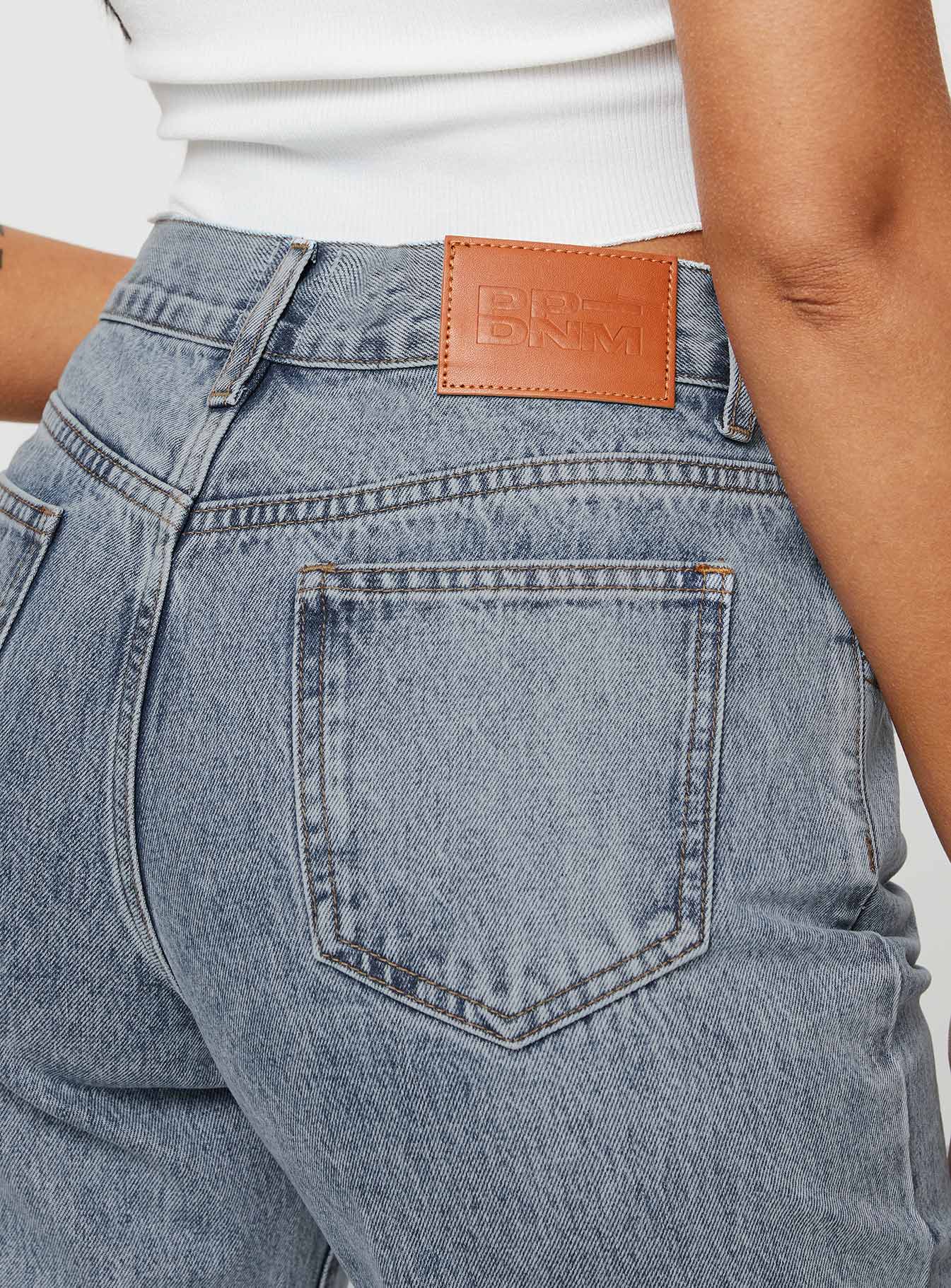 Krena Adjustable High Mid Rise Jeans Mid Wash-Oh Mollys